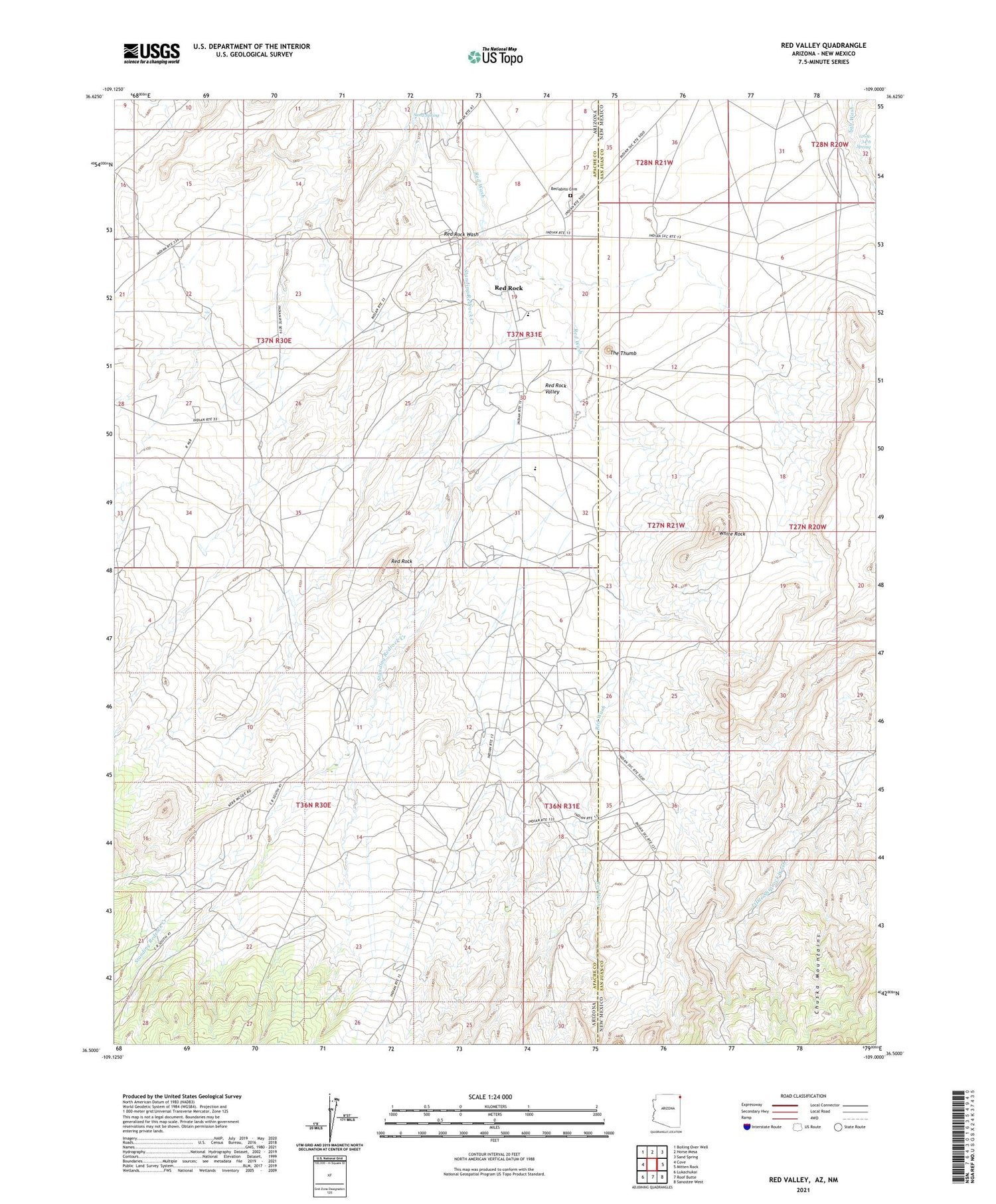 Red Valley Arizona US Topo Map Image