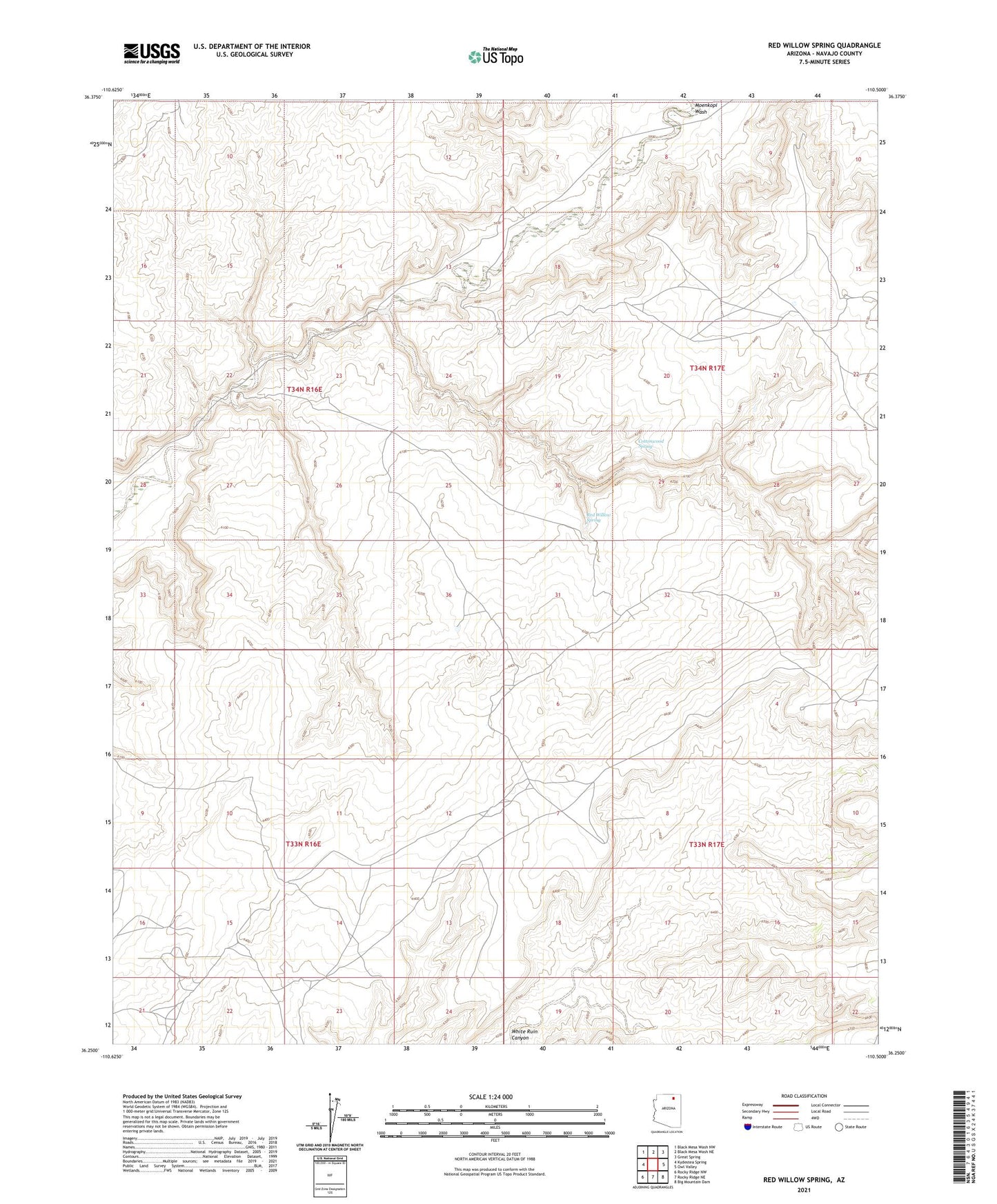 Red Willow Spring Arizona US Topo Map Image