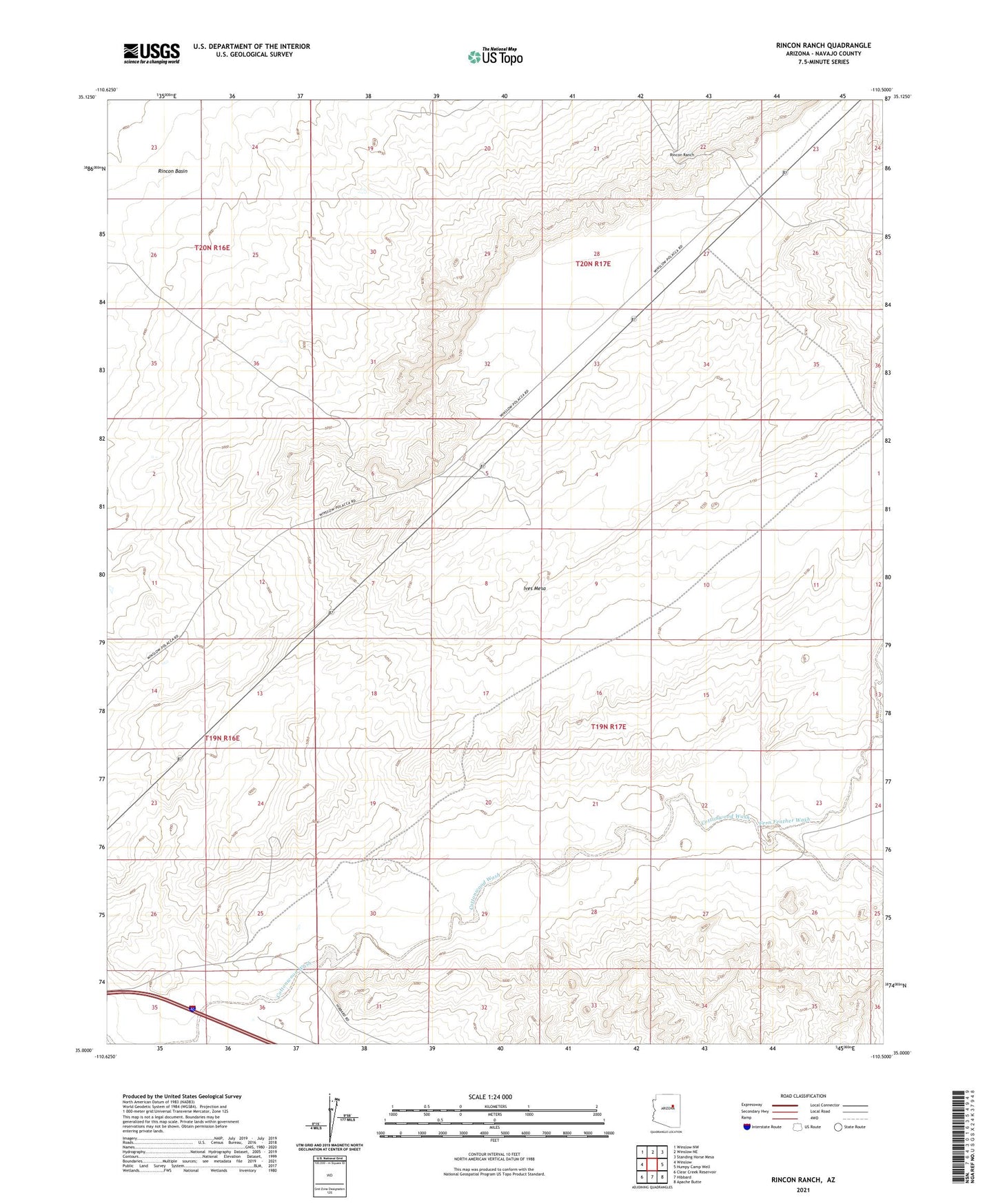 Rincon Ranch Arizona US Topo Map Image