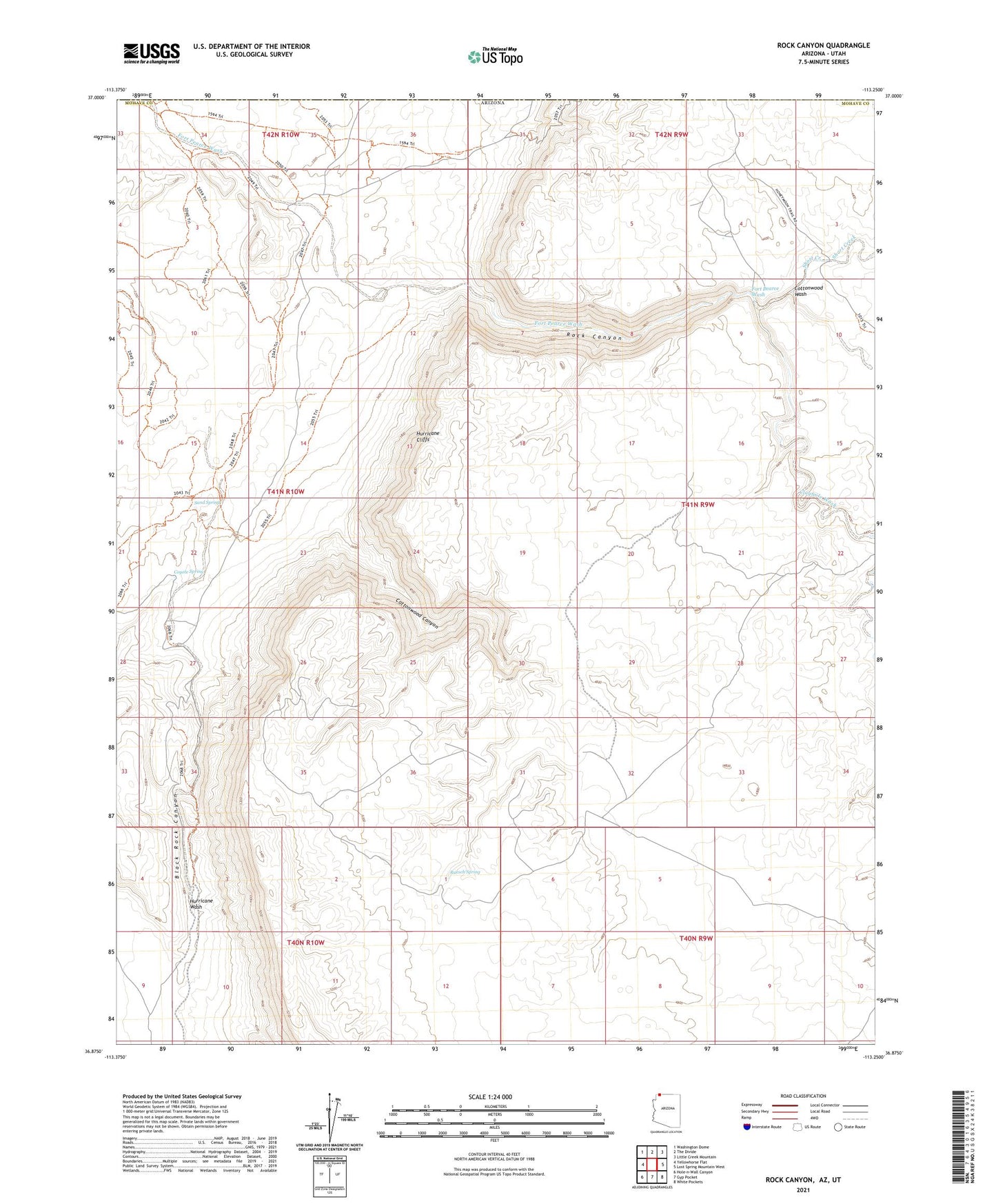 Rock Canyon Arizona US Topo Map Image