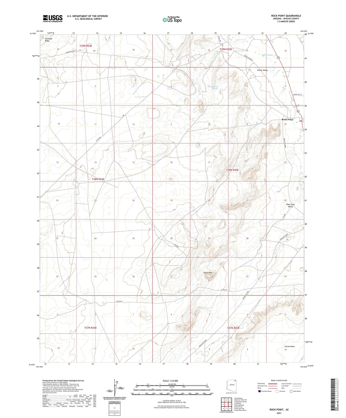 Rock Point Arizona US Topo Map Image
