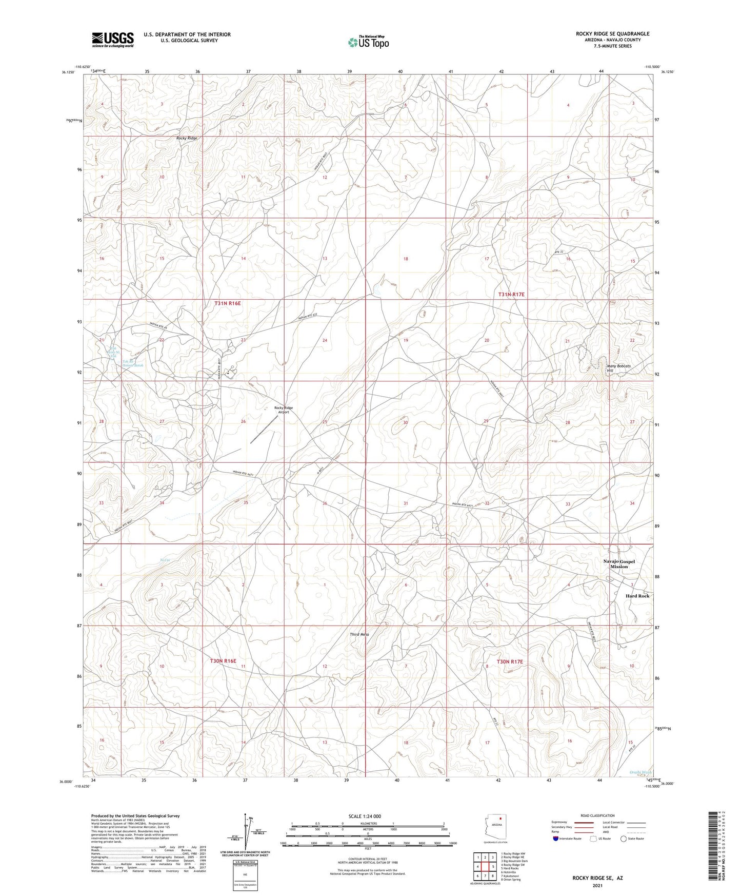 Rocky Ridge SE Arizona US Topo Map Image