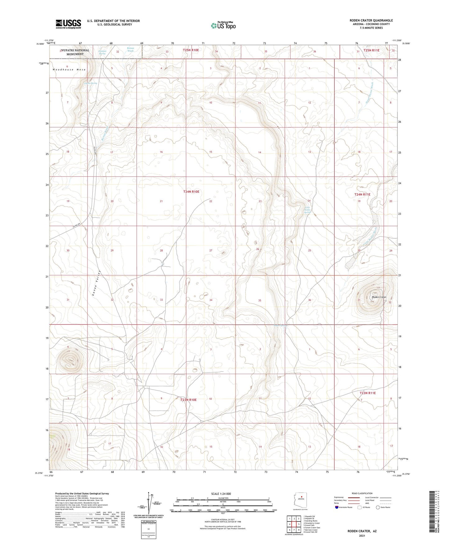 Roden Crater Arizona US Topo Map Image