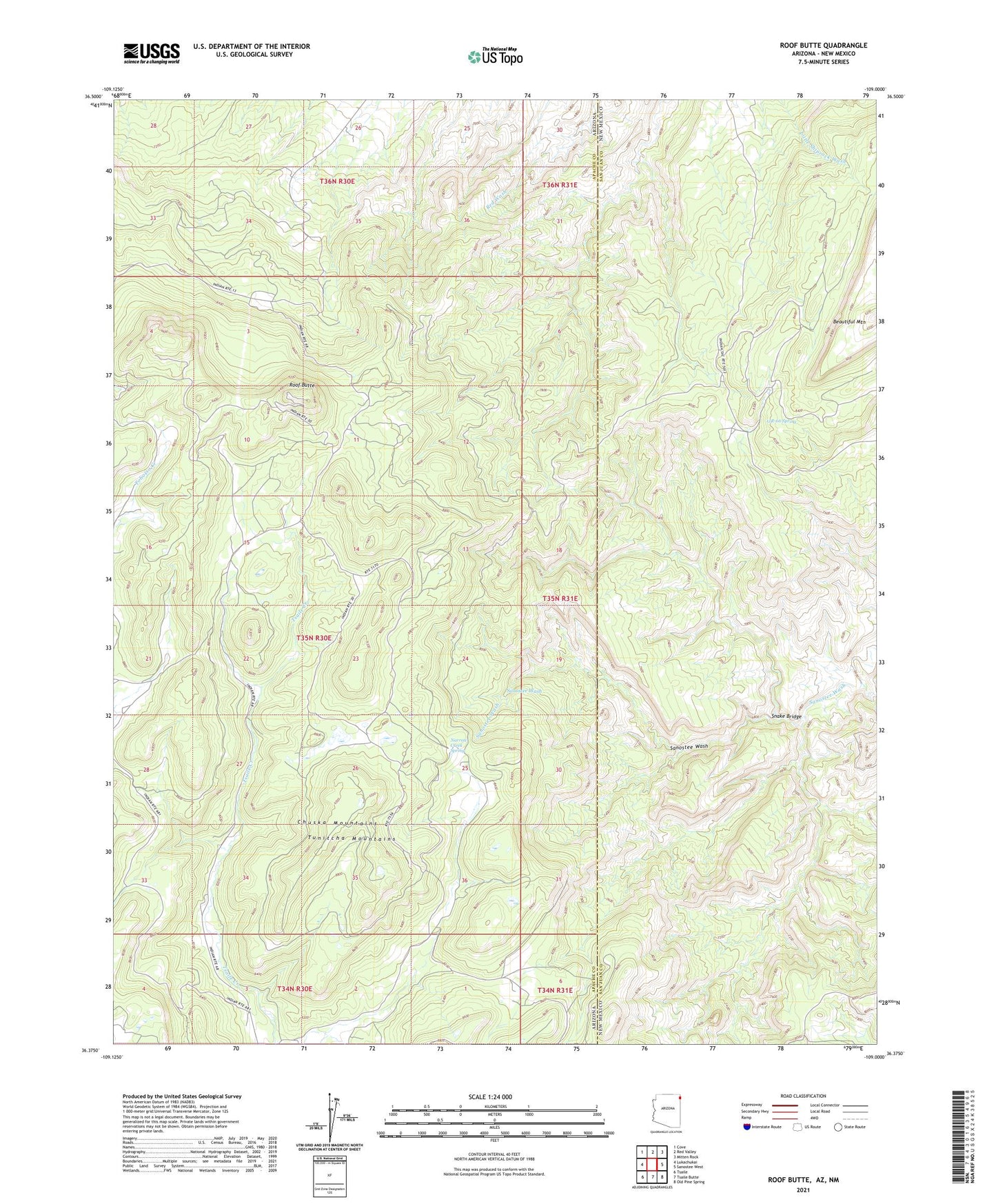 Roof Butte Arizona US Topo Map Image