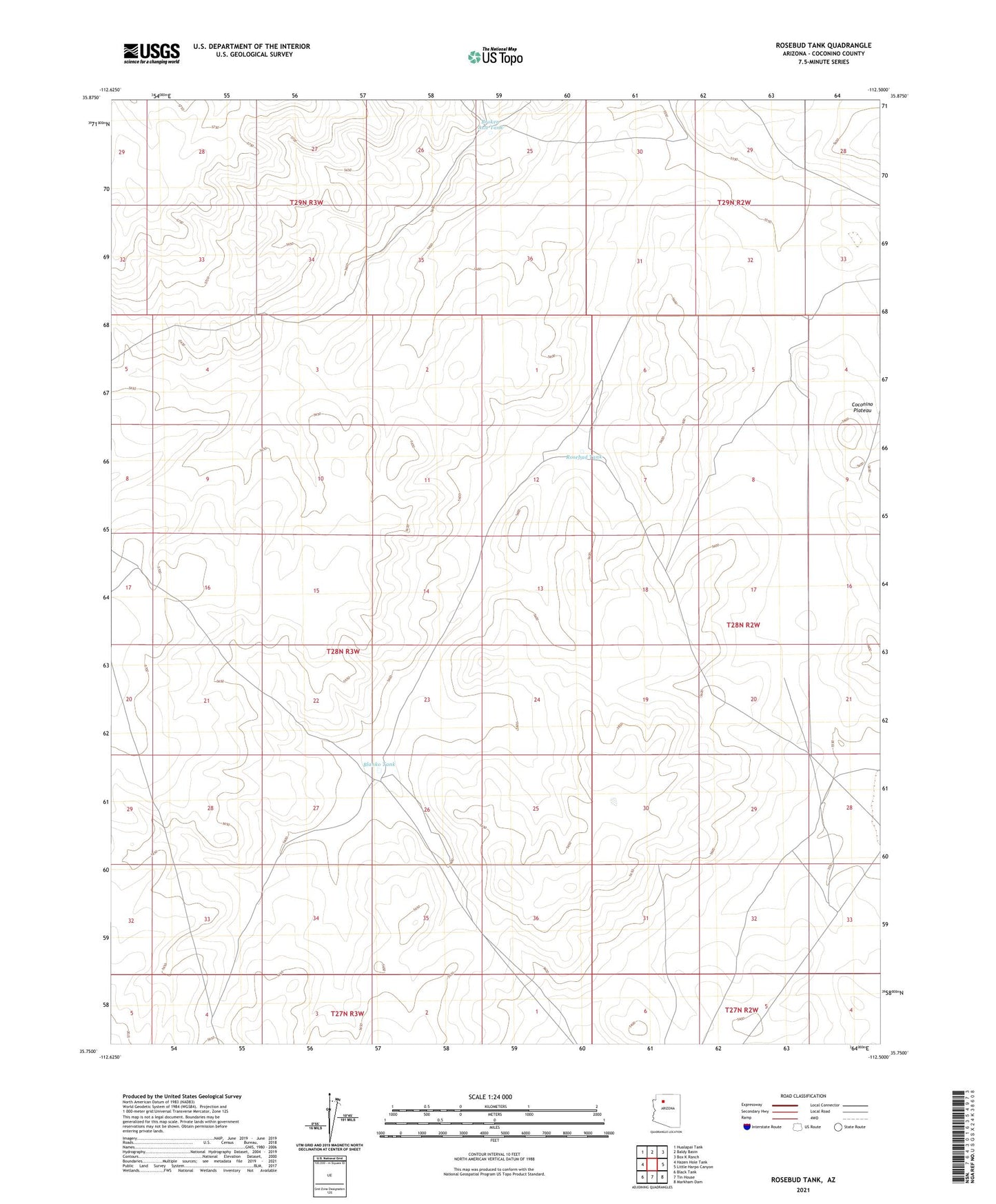 Rosebud Tank Arizona US Topo Map Image