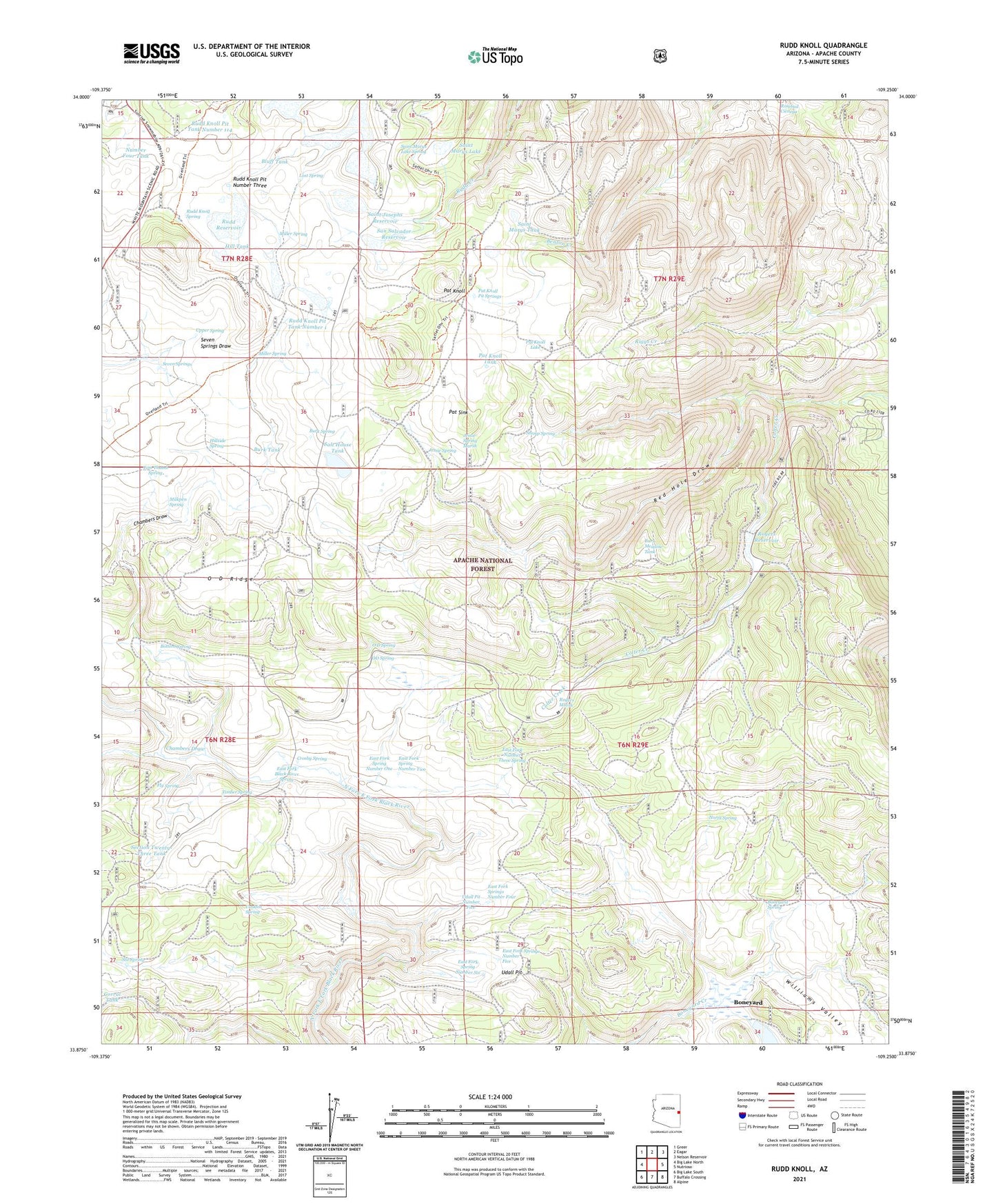 Rudd Knoll Arizona US Topo Map Image