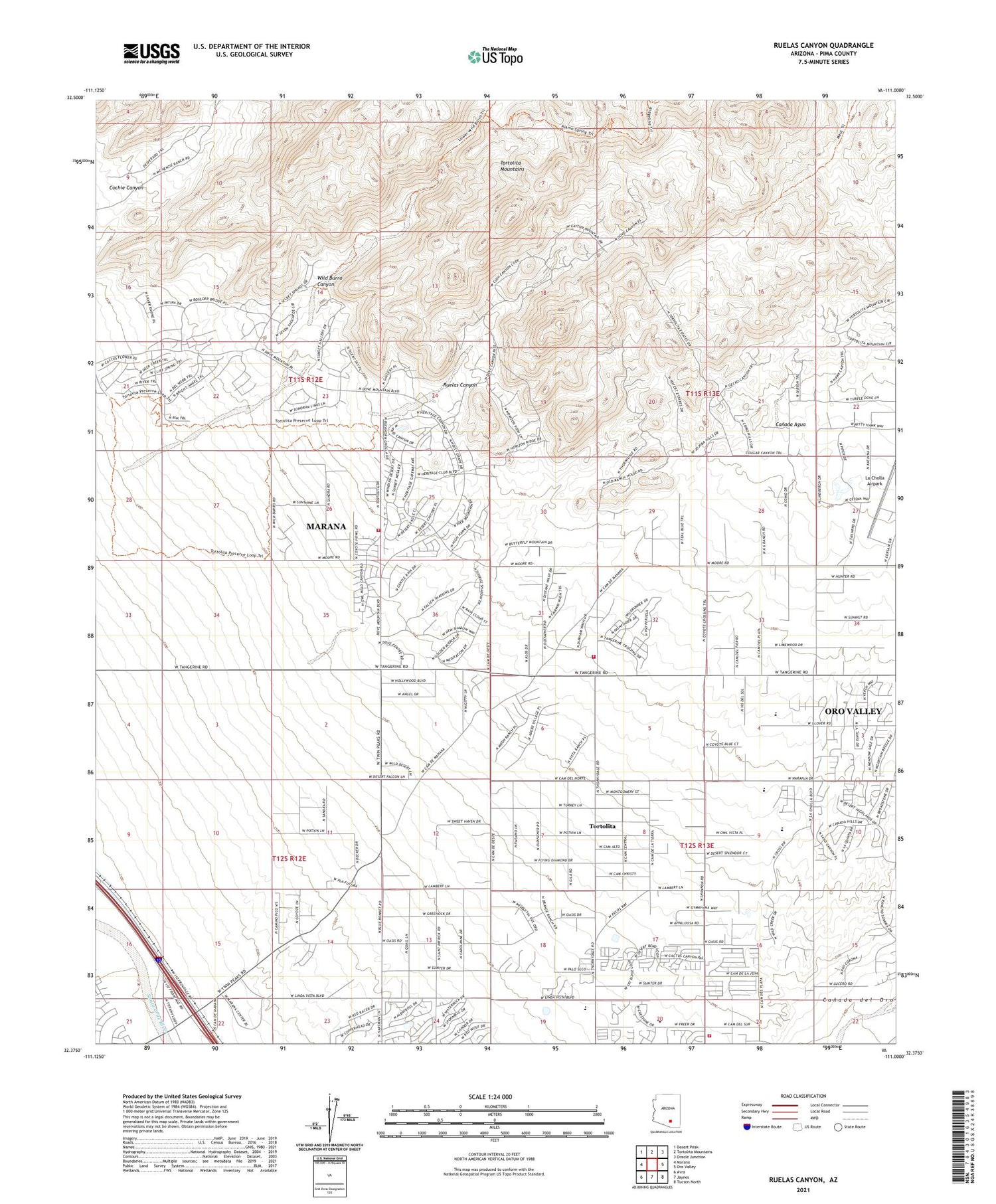 Ruelas Canyon Arizona US Topo Map Image