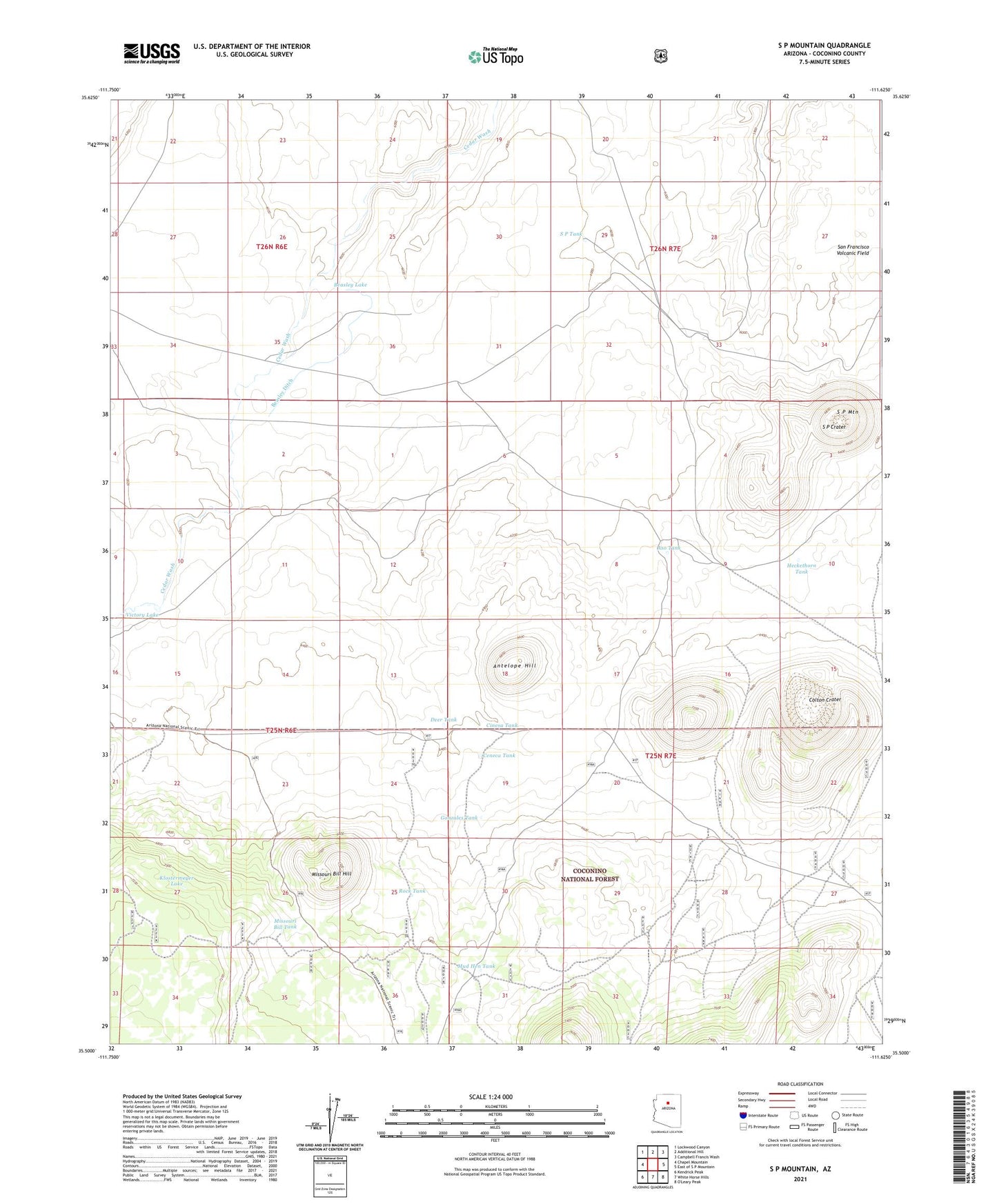 S P Mountain Arizona US Topo Map Image