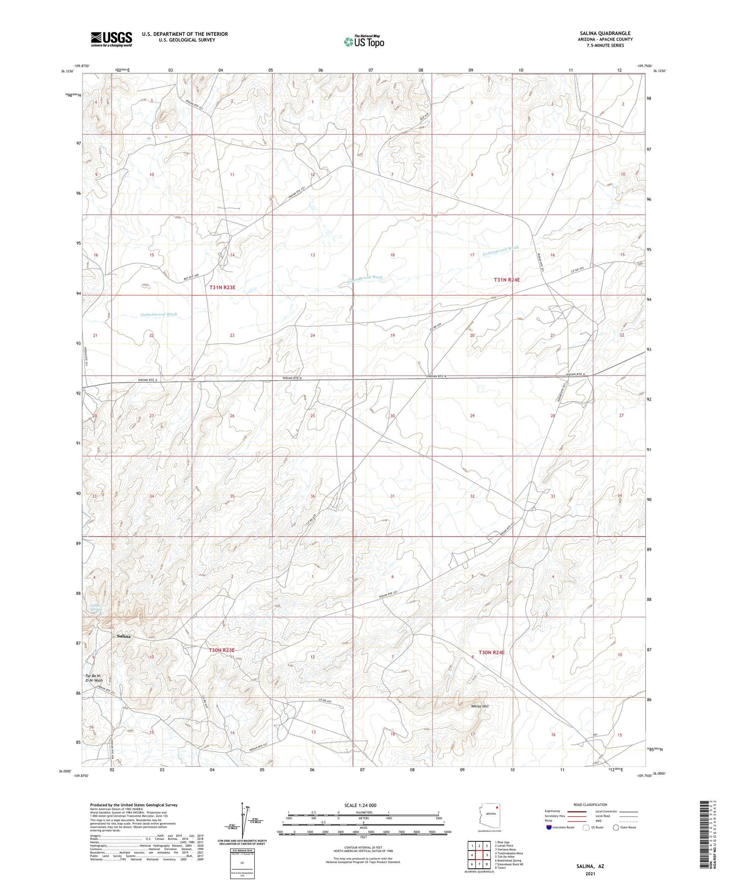 Salina Arizona US Topo Map Image