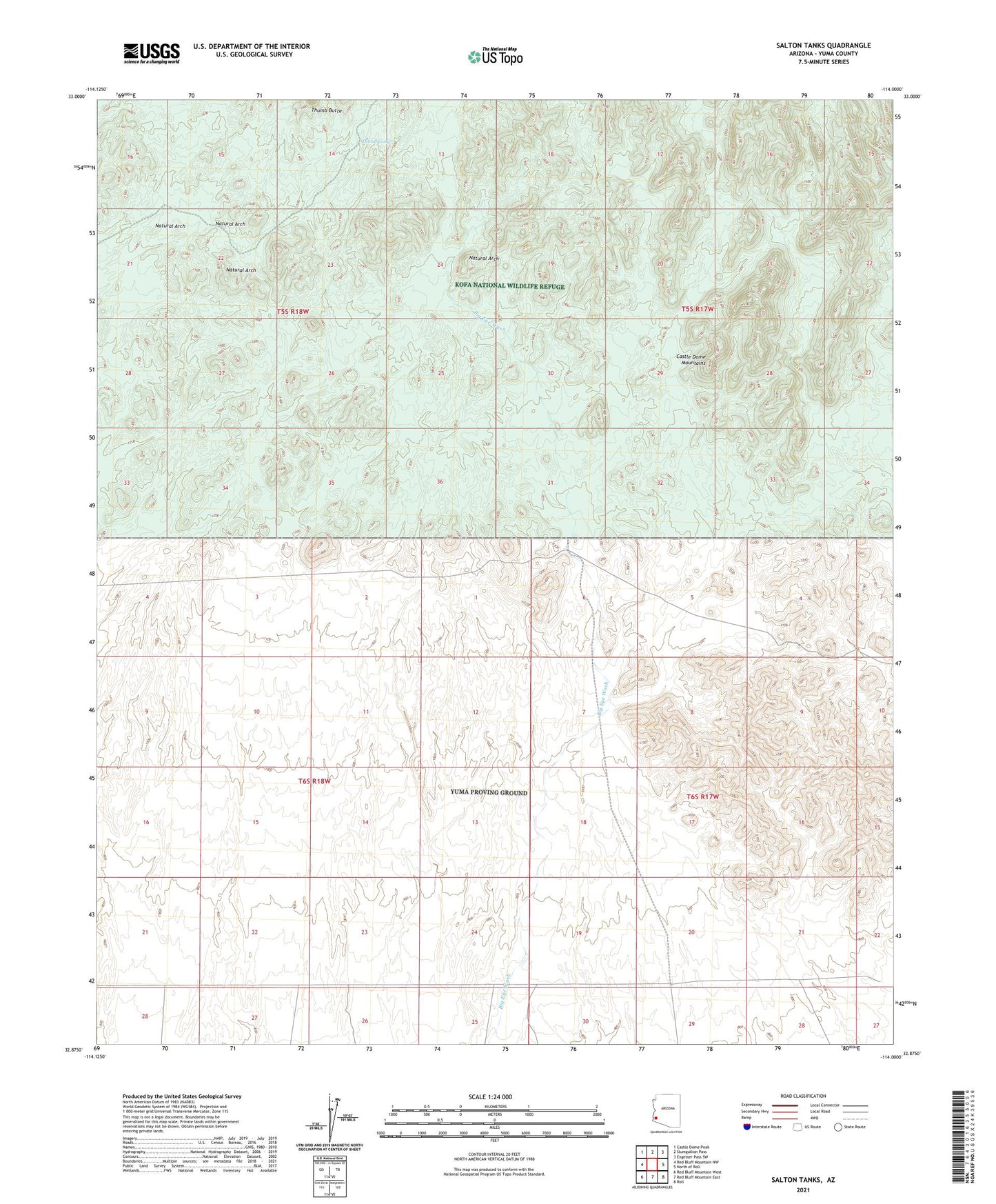 Salton Tanks Arizona US Topo Map Image