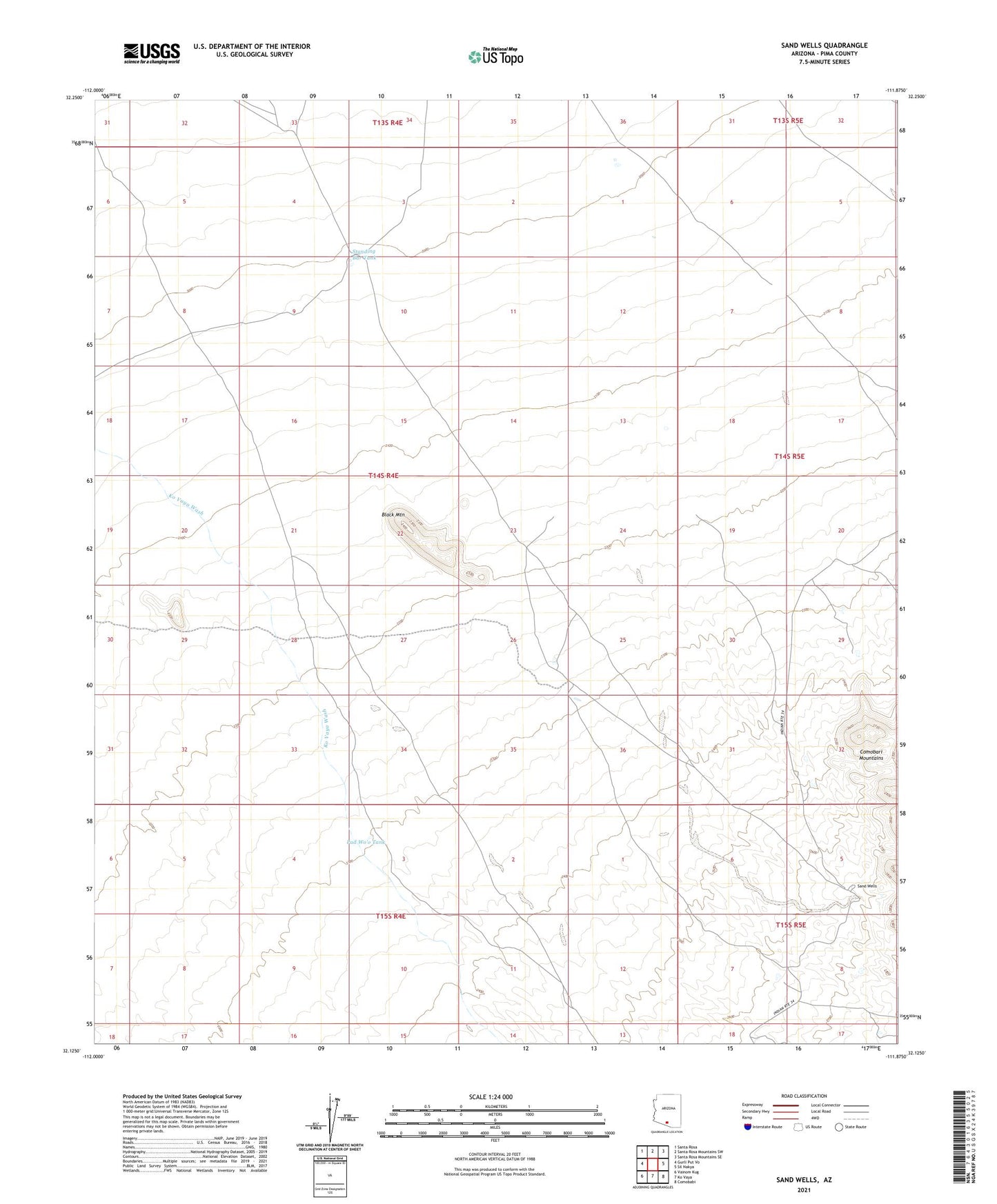 Sand Wells Arizona US Topo Map Image
