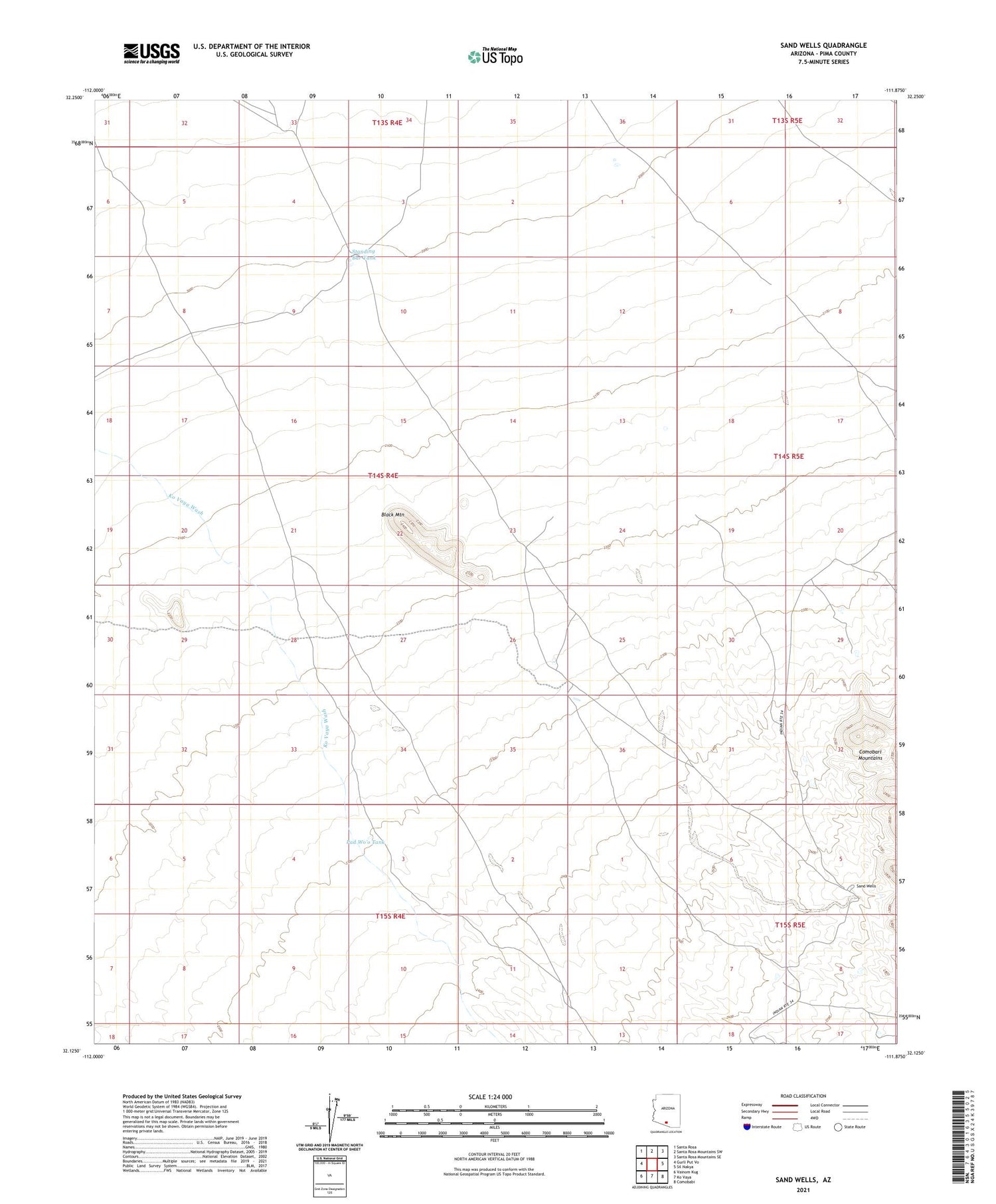 Sand Wells Arizona US Topo Map Image