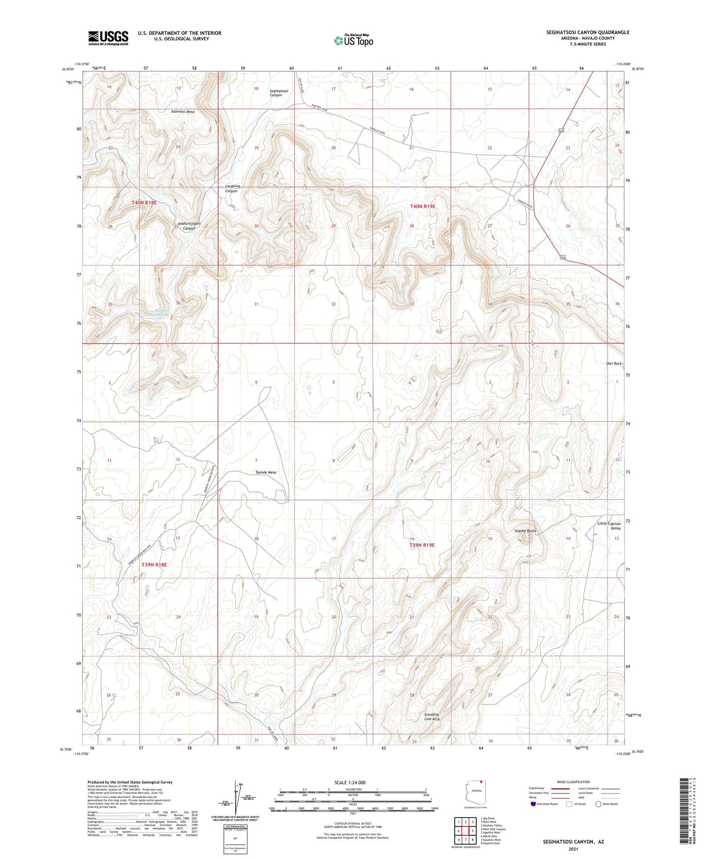Segihatsosi Canyon Arizona US Topo Map Image