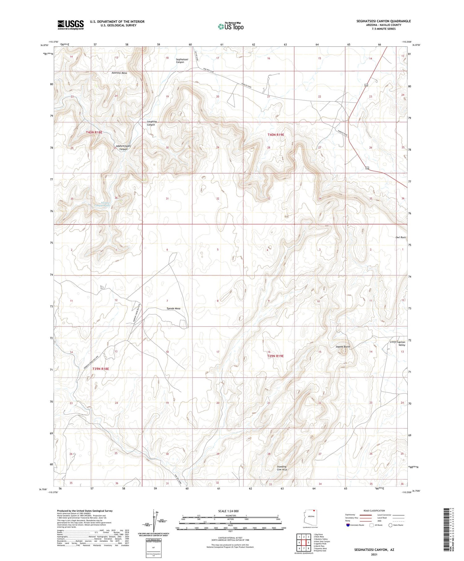 Segihatsosi Canyon Arizona US Topo Map Image