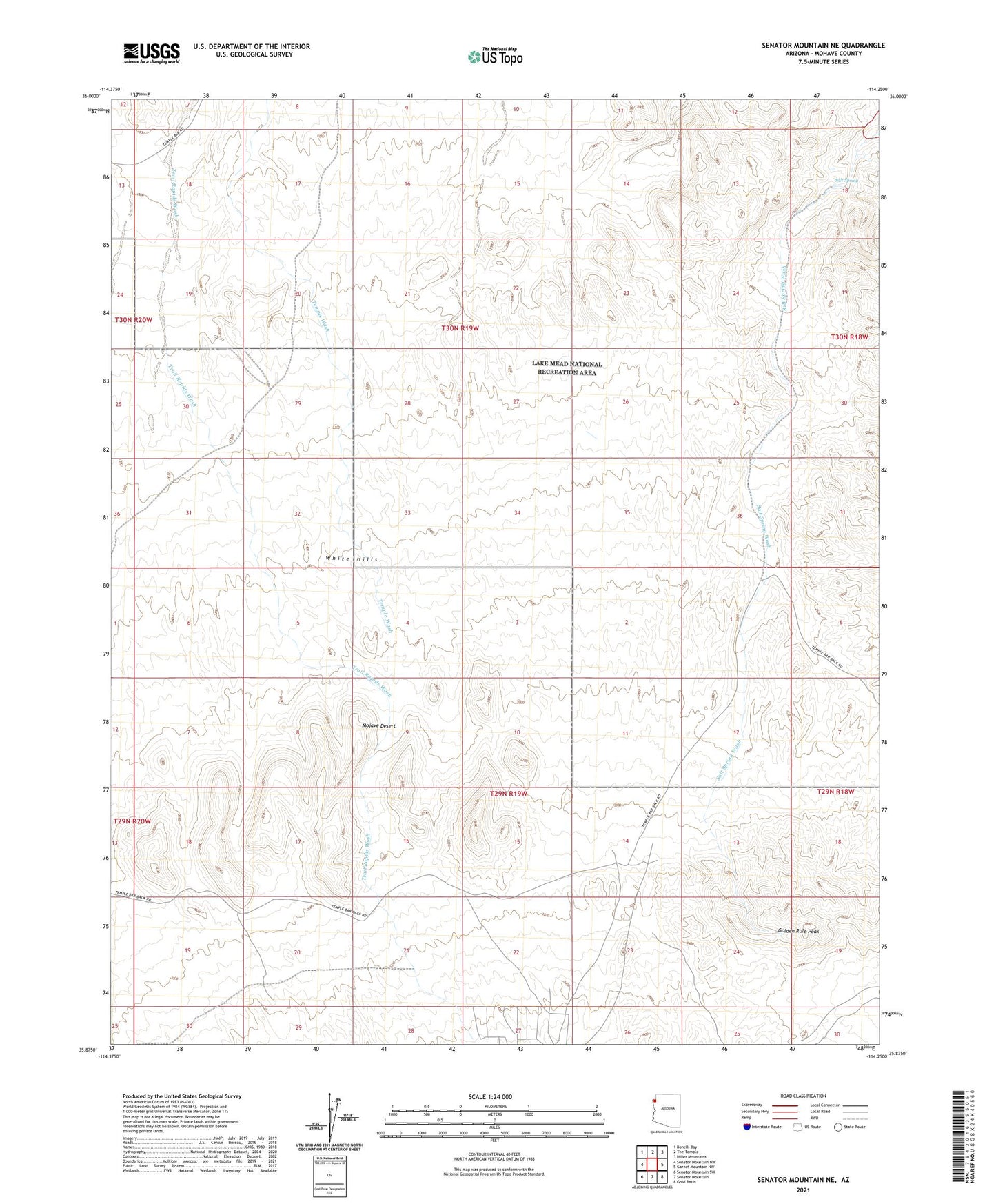 Senator Mountain NE Arizona US Topo Map Image