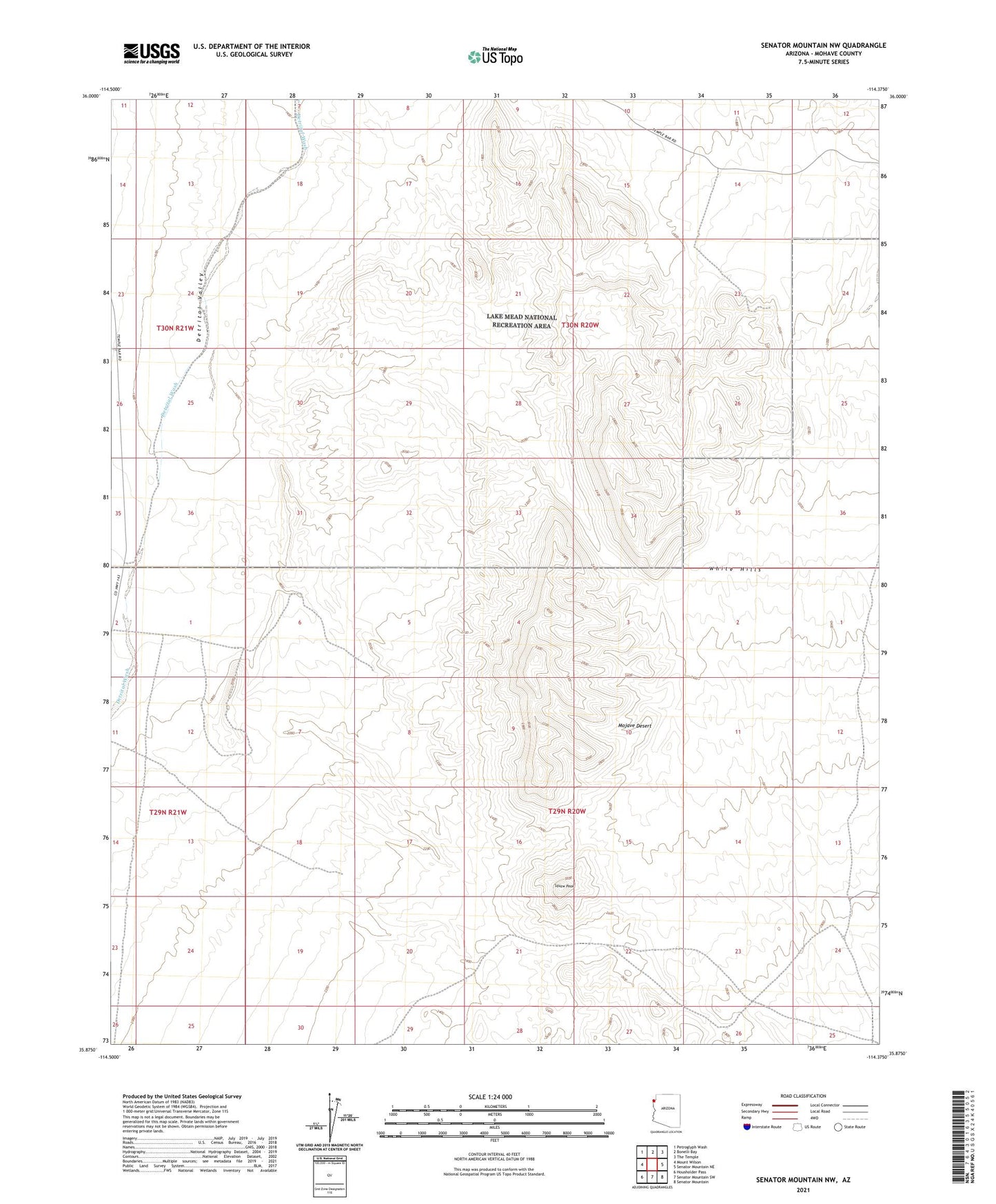 Senator Mountain NW Arizona US Topo Map Image