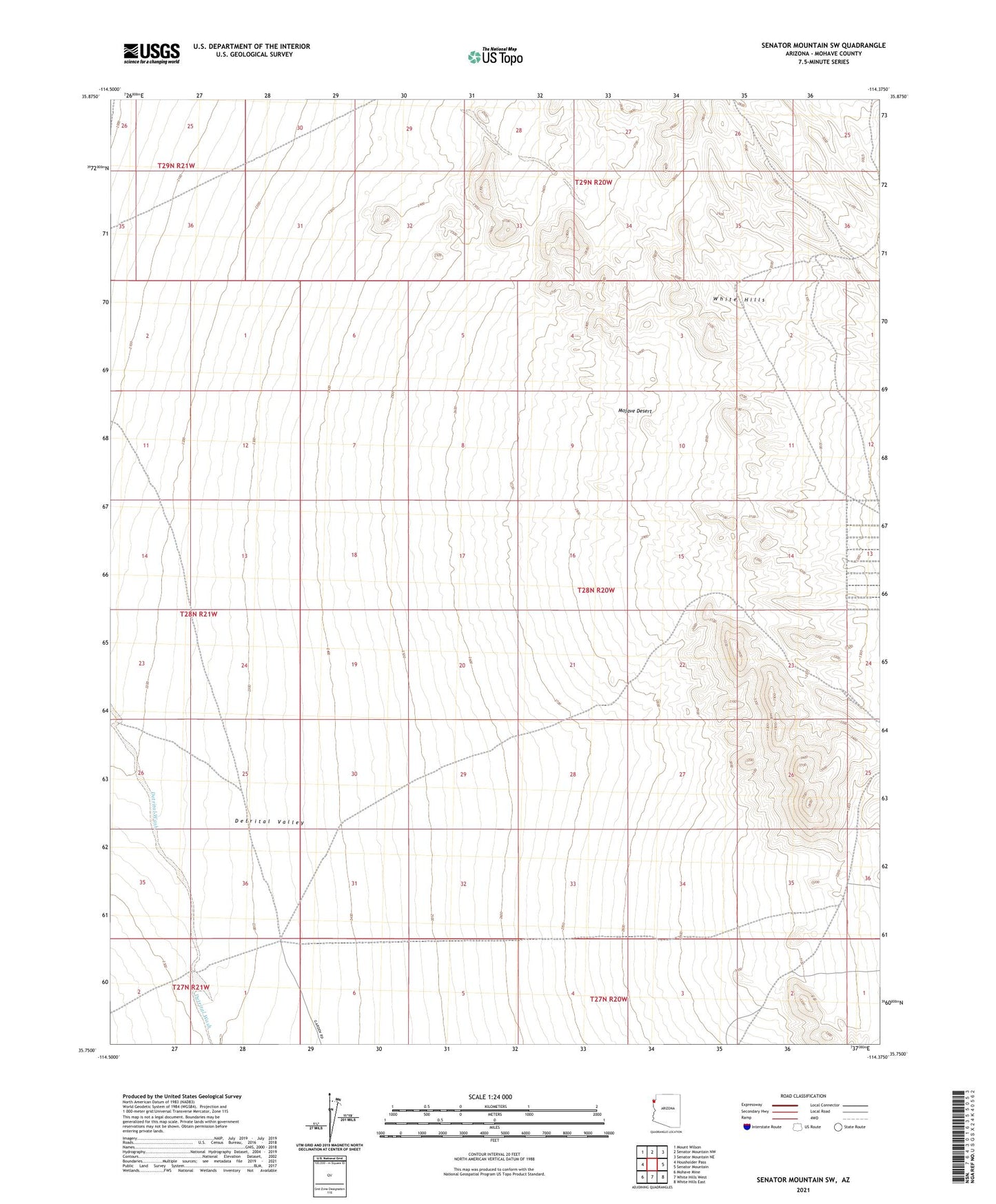 Senator Mountain SW Arizona US Topo Map Image
