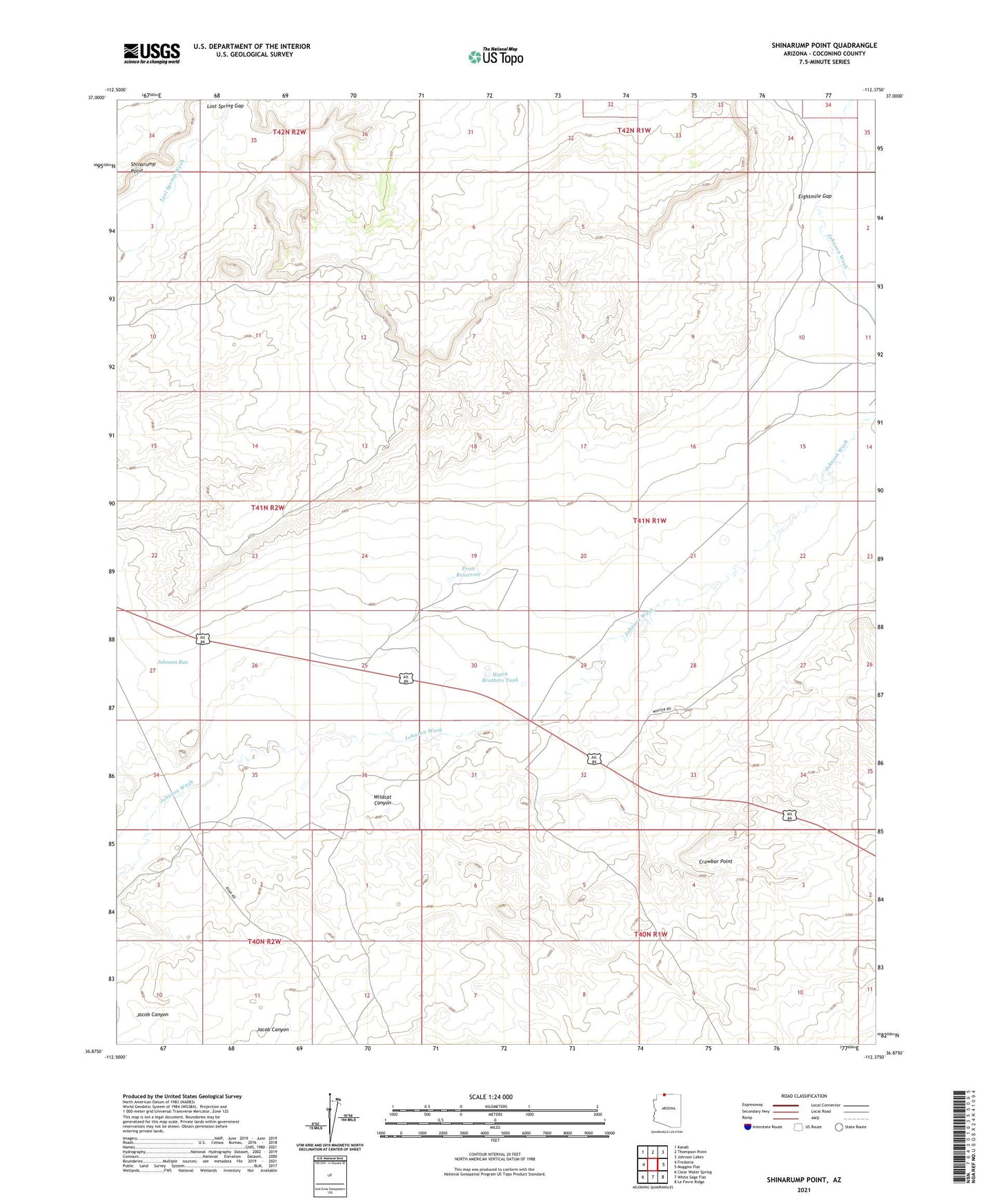 Shinarump Point Arizona US Topo Map Image