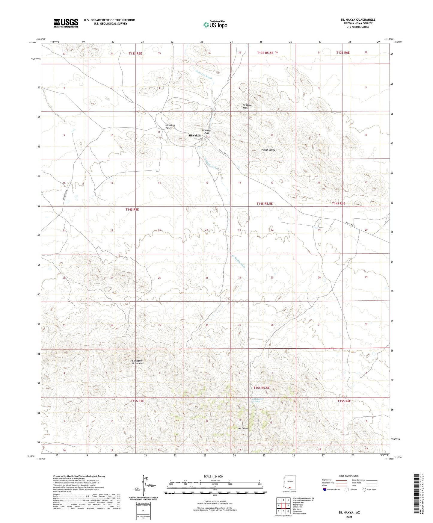 Sil Nakya Arizona US Topo Map Image