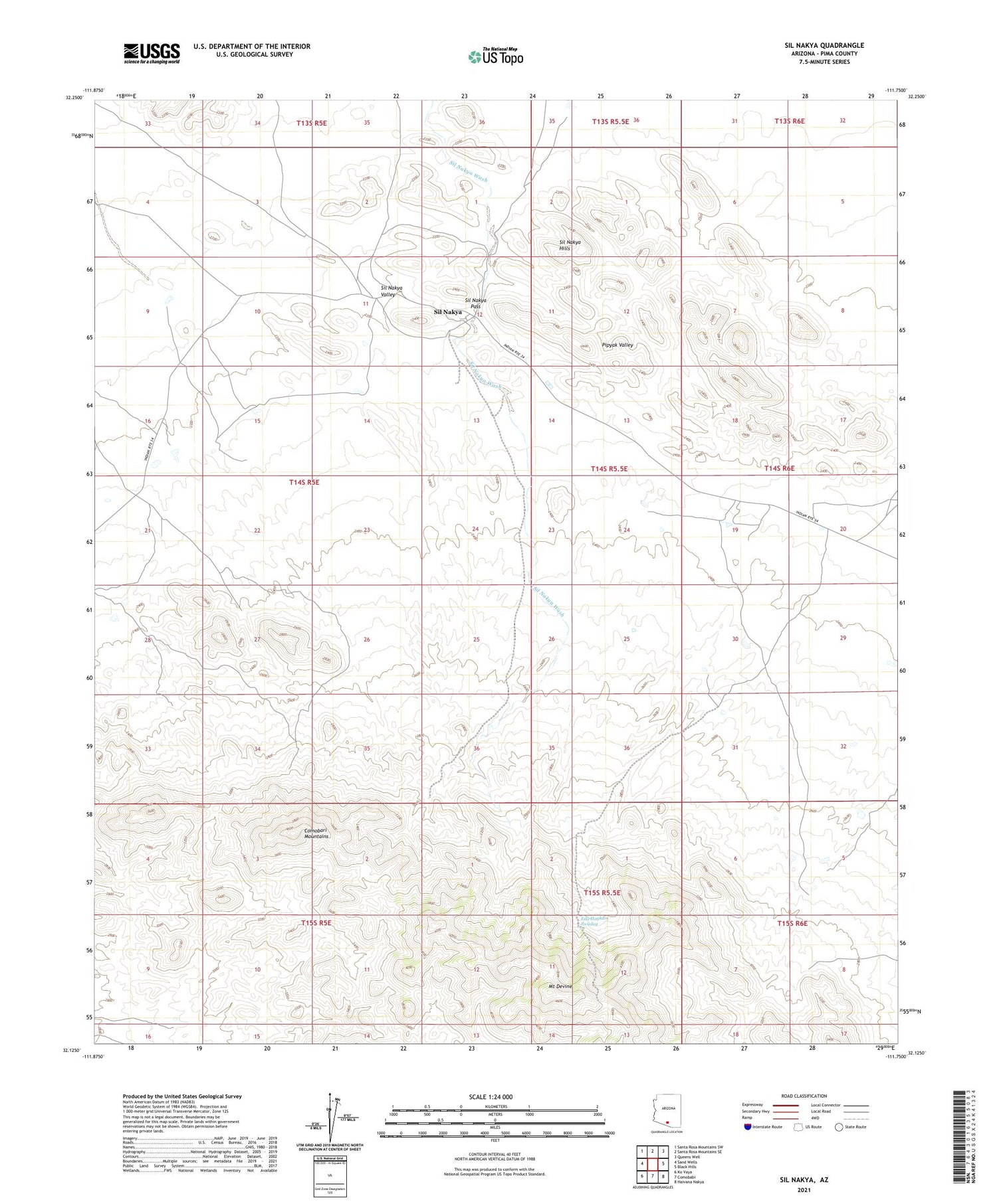 Sil Nakya Arizona US Topo Map Image