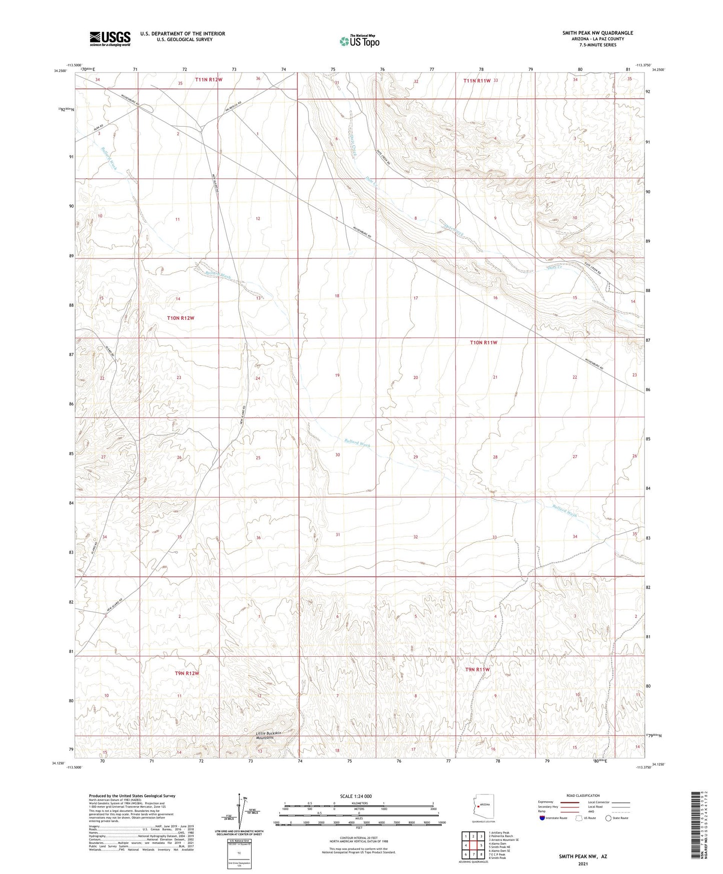 Smith Peak NW Arizona US Topo Map Image