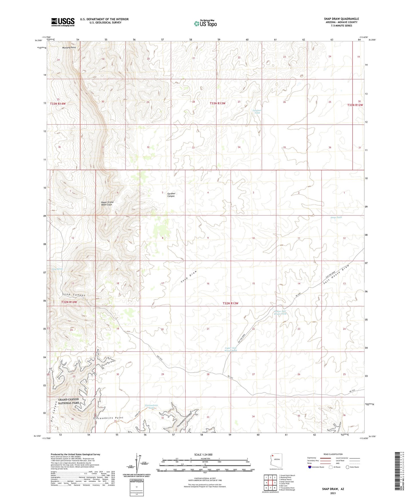 Snap Draw Arizona US Topo Map Image