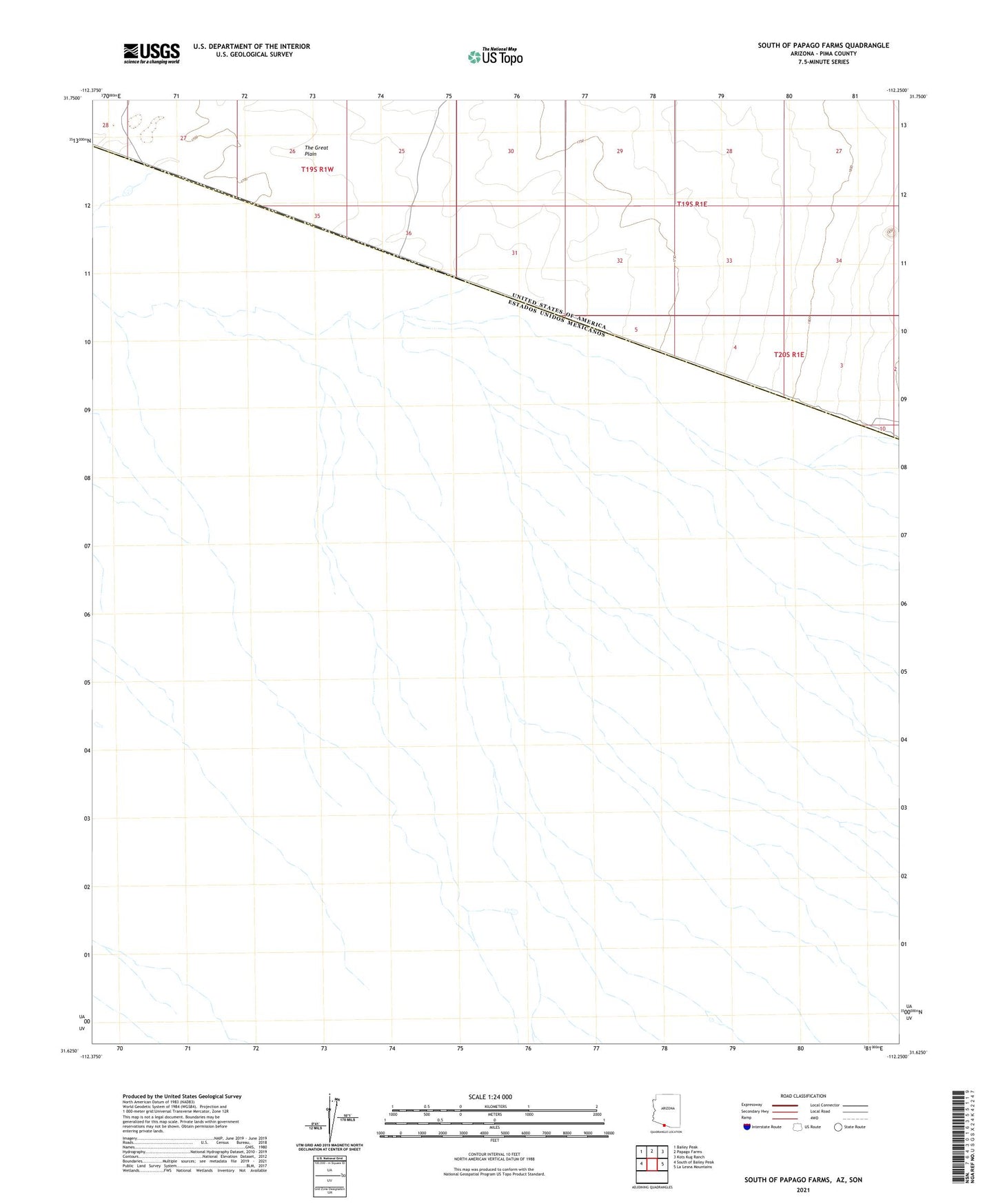 South of Papago Farms Arizona US Topo Map Image