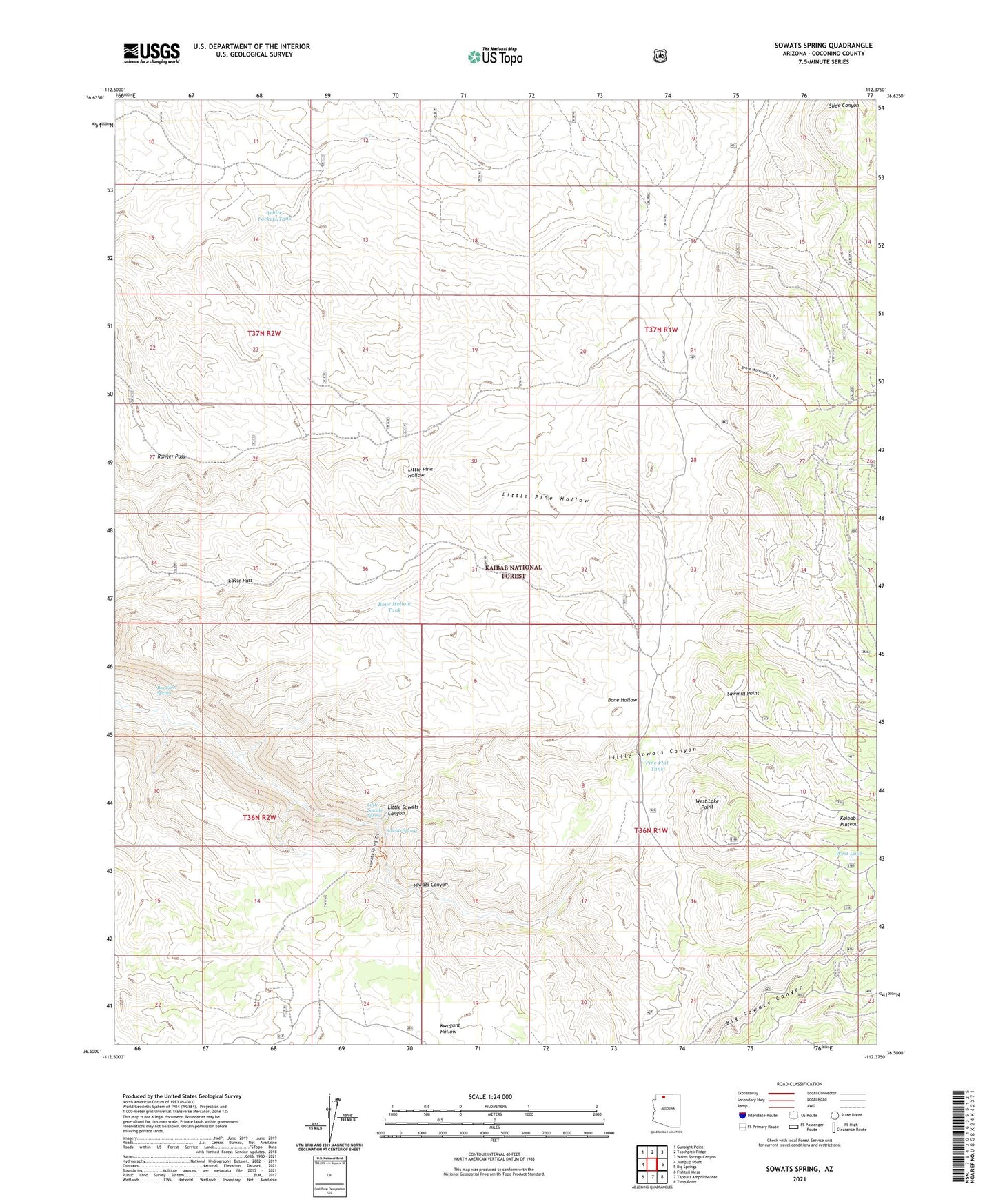 Sowats Spring Arizona US Topo Map Image