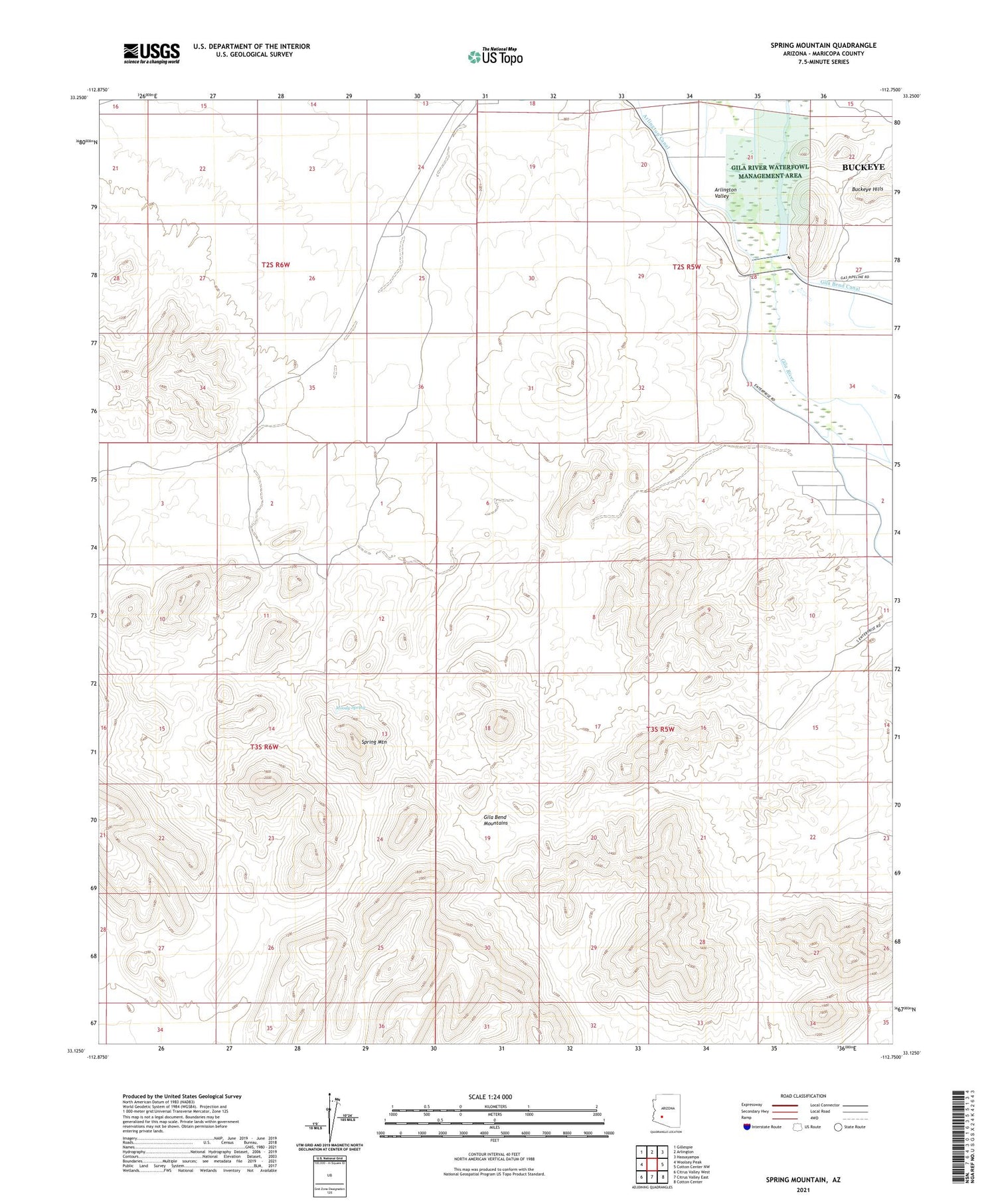 Spring Mountain Arizona US Topo Map Image
