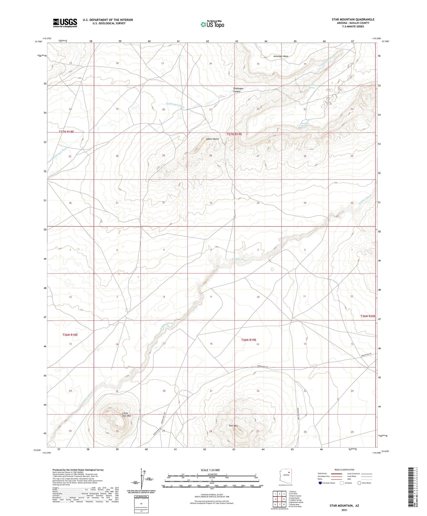 Star Mountain Arizona US Topo Map Image