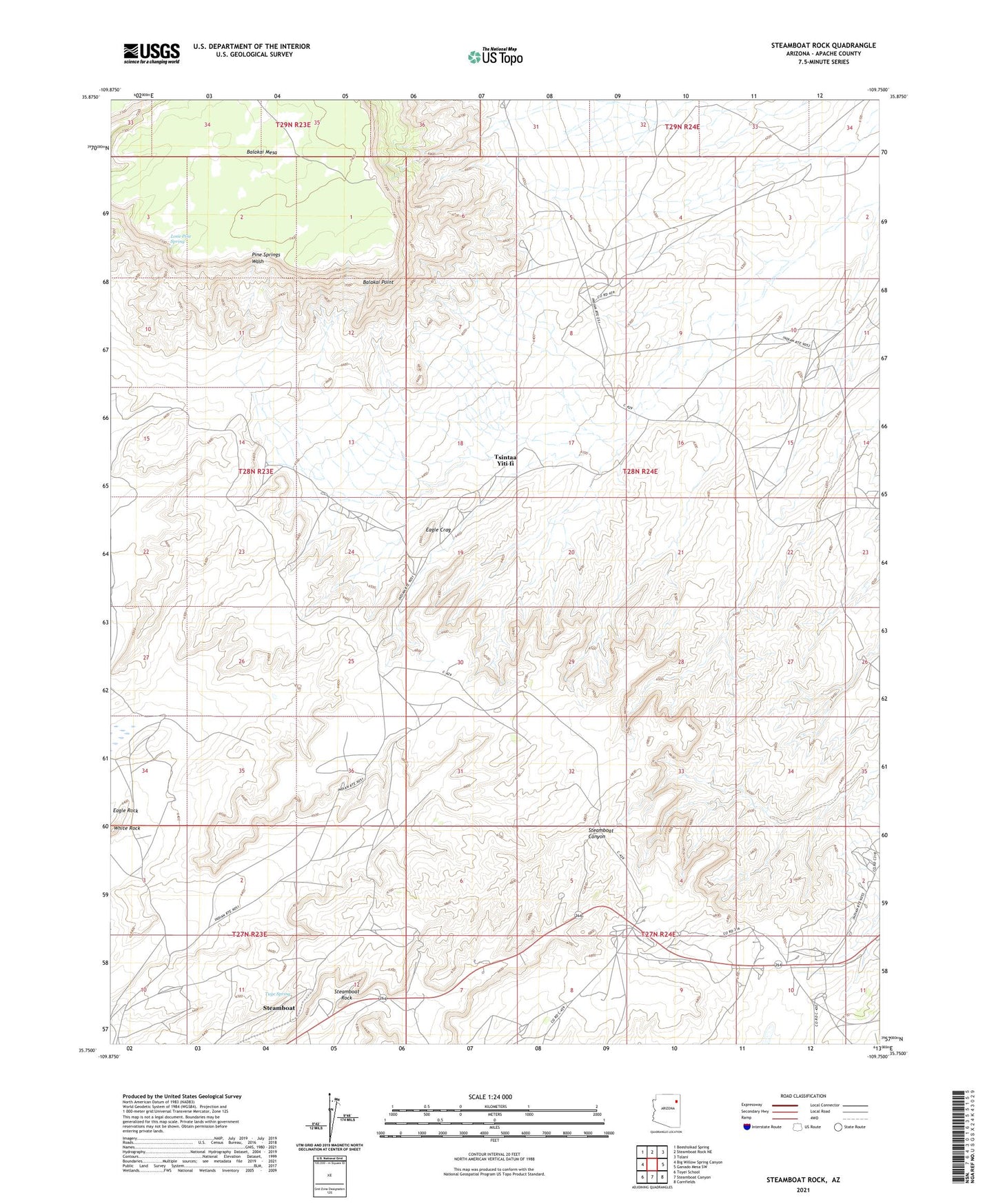 Steamboat Rock Arizona US Topo Map Image