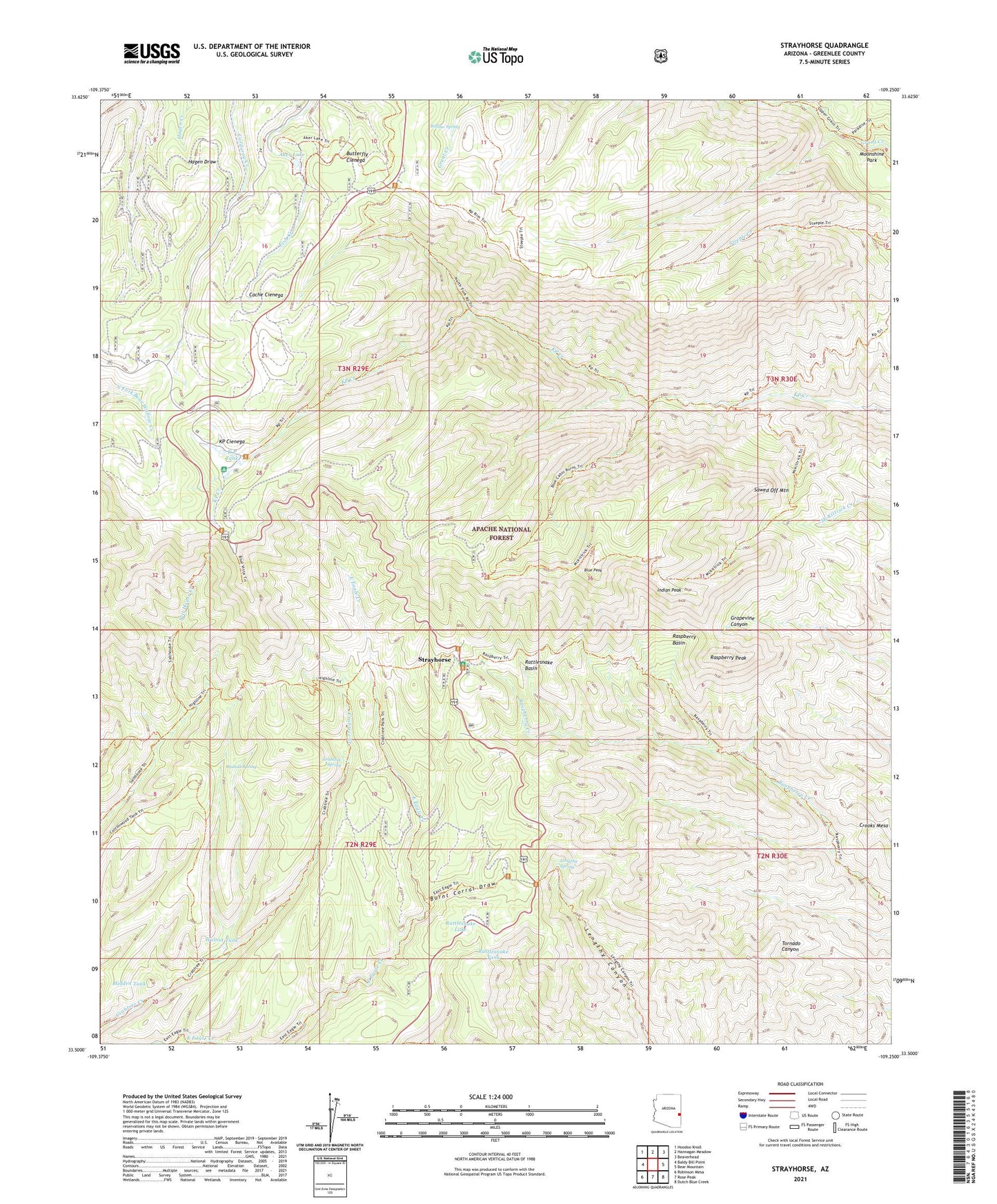 Strayhorse Arizona US Topo Map Image