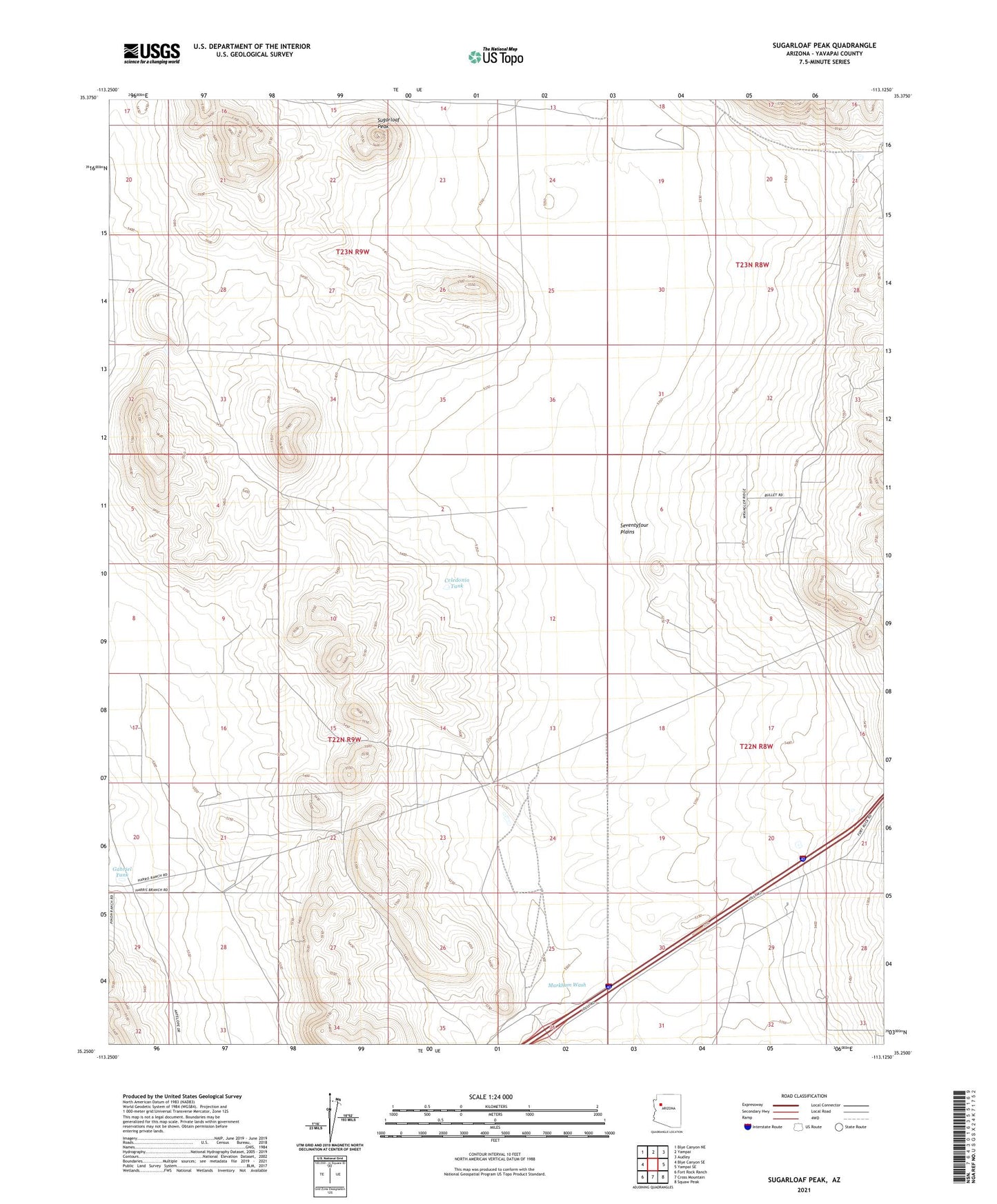 Sugarloaf Peak Arizona US Topo Map Image