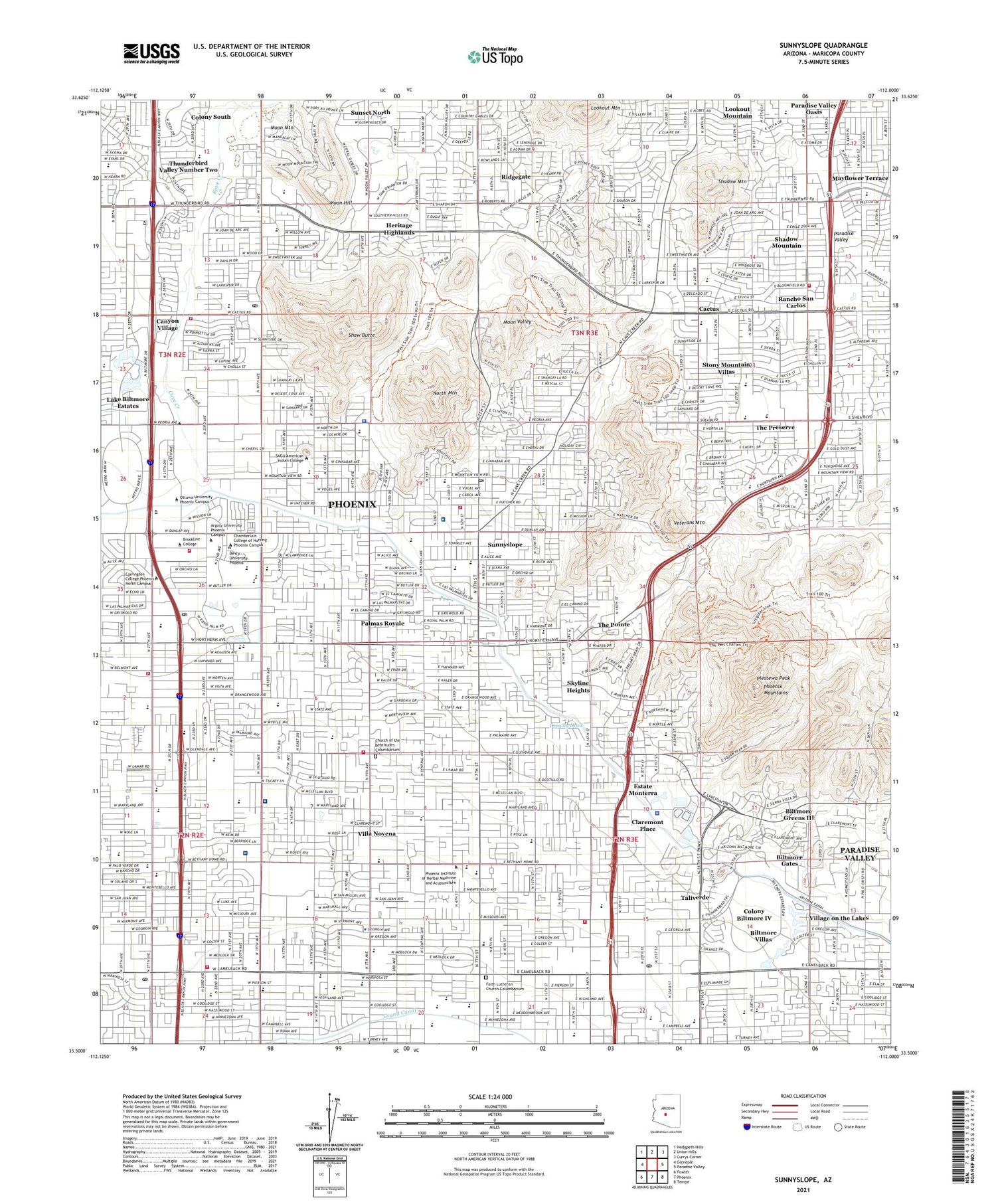 Sunnyslope Arizona US Topo Map Image