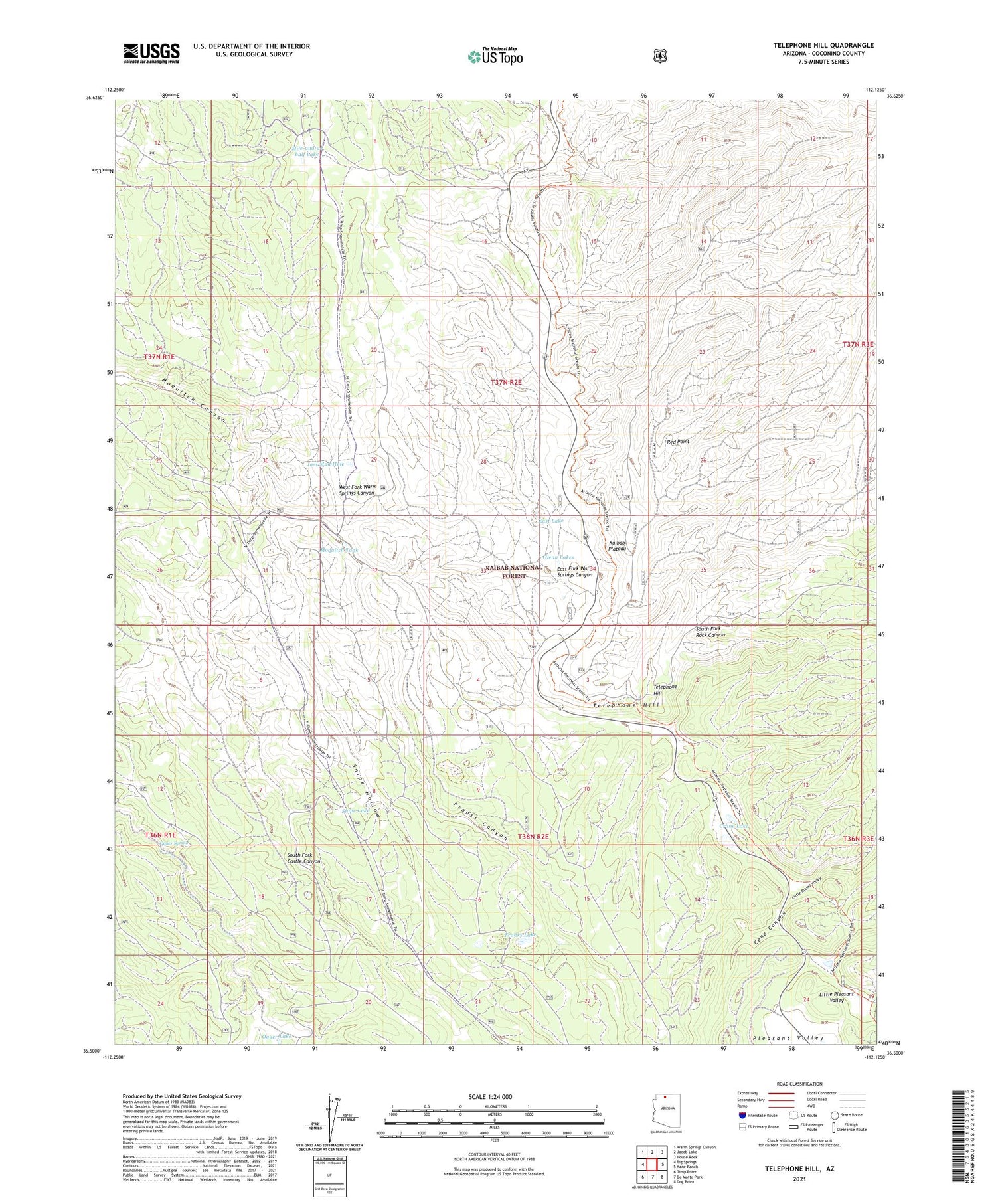 Telephone Hill Arizona US Topo Map Image