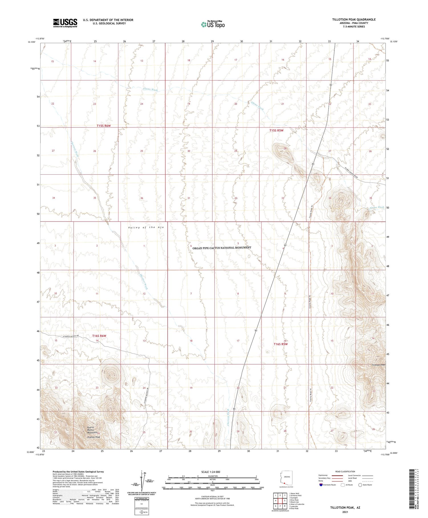 Tillotson Peak Arizona US Topo Map Image