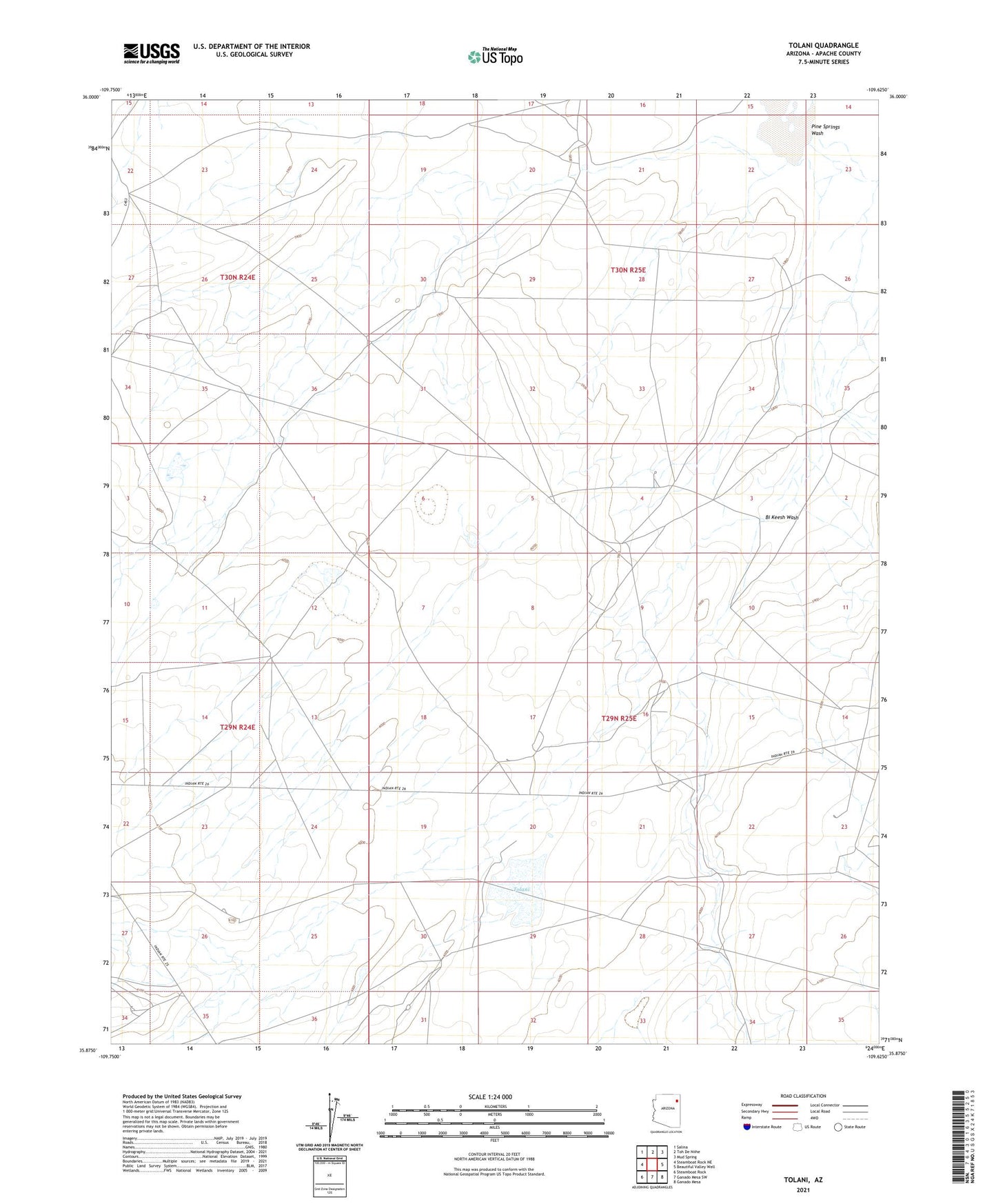 Tolani Arizona US Topo Map Image