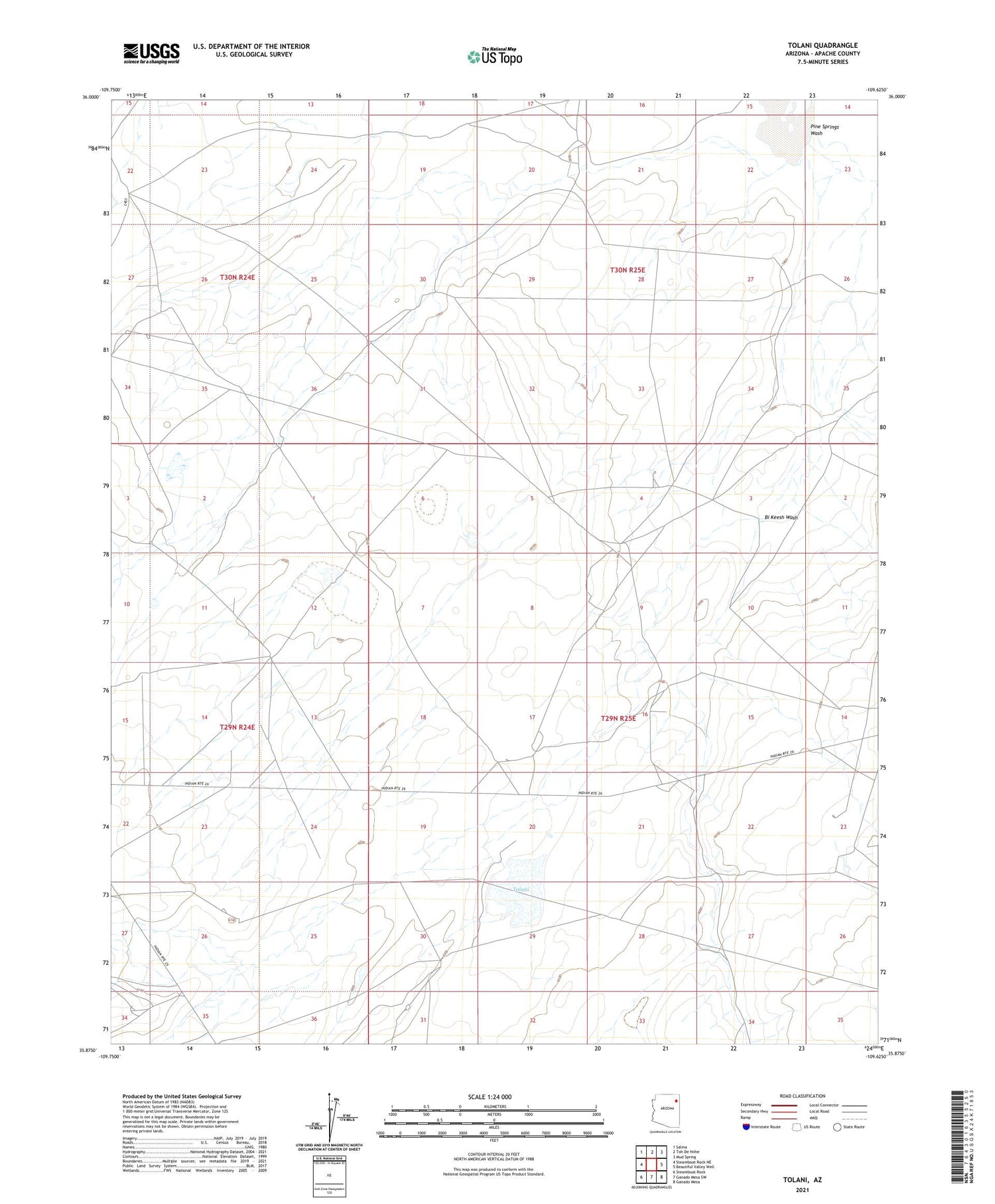Tolani Arizona US Topo Map Image