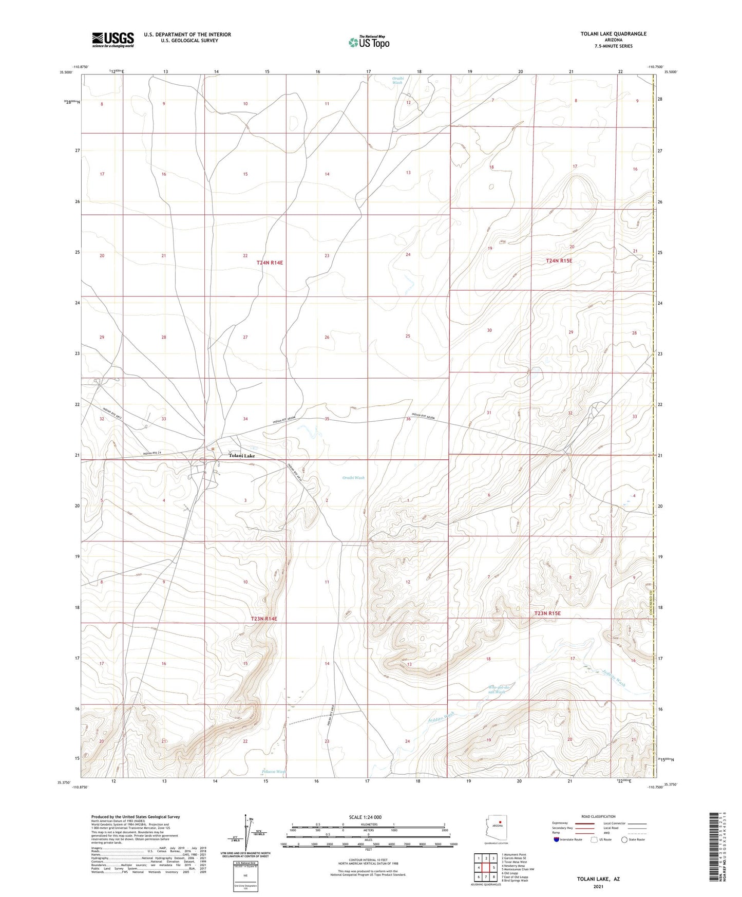 Tolani Lake Arizona US Topo Map Image