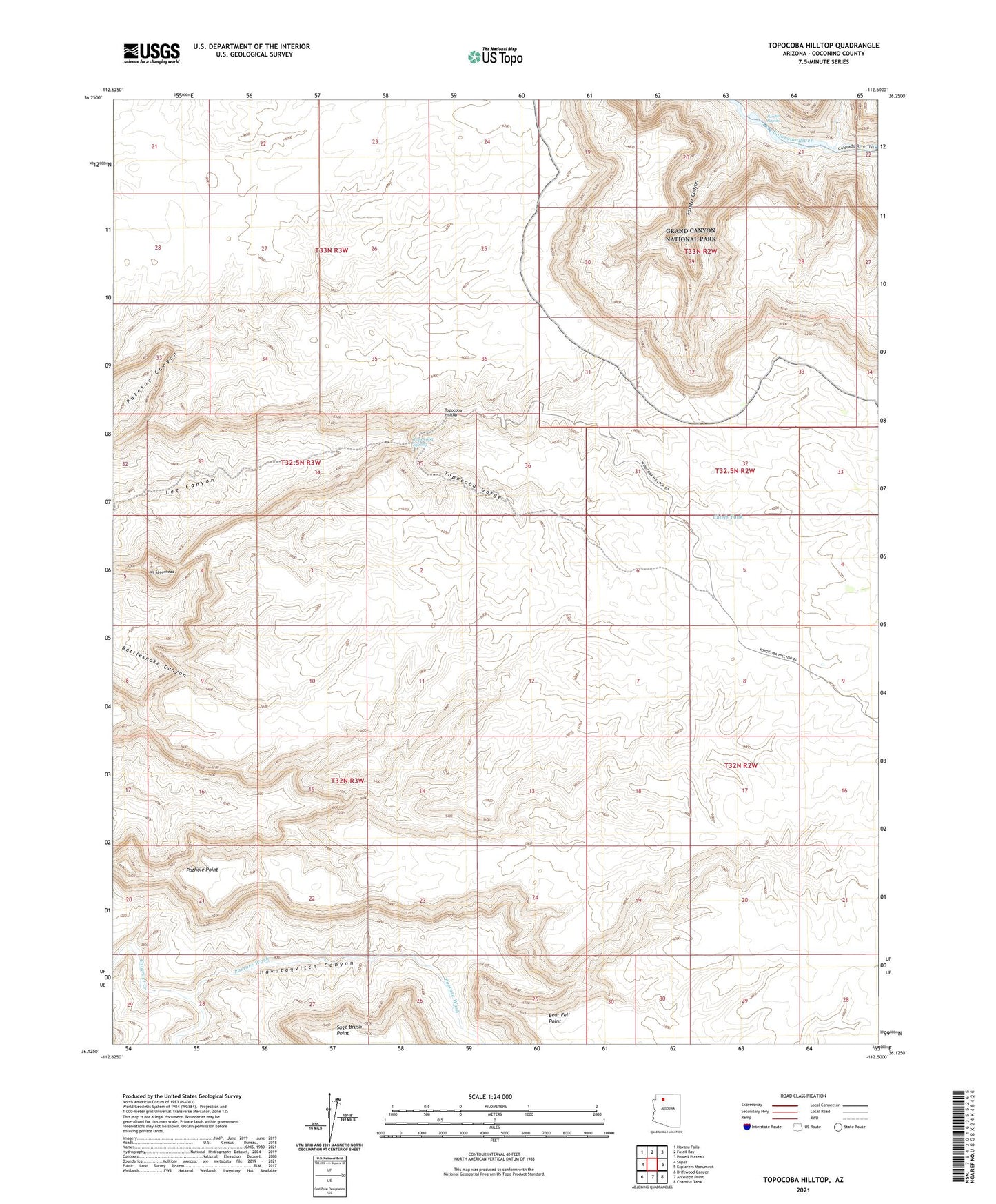 Topocoba Hilltop Arizona US Topo Map Image