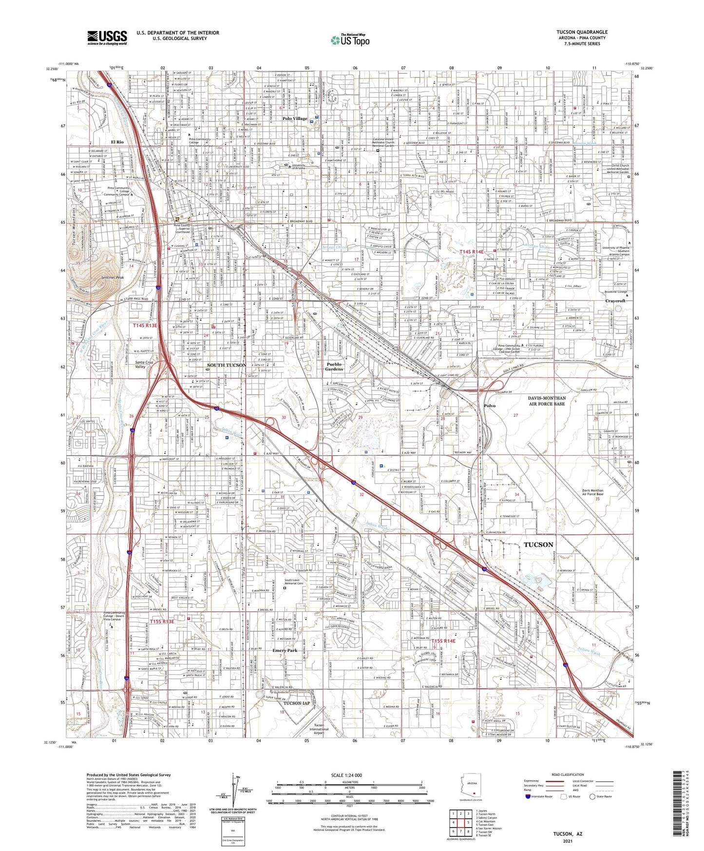 Tucson Arizona US Topo Map Image