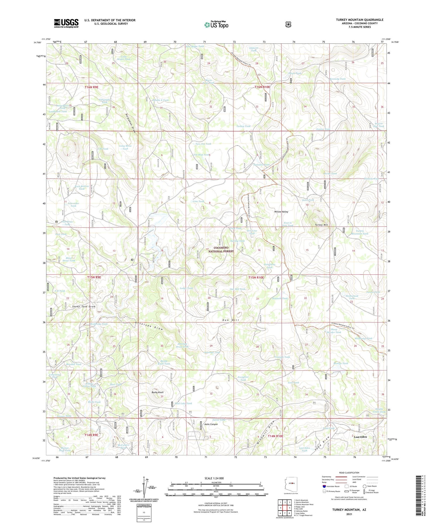 Turkey Mountain Arizona US Topo Map Image
