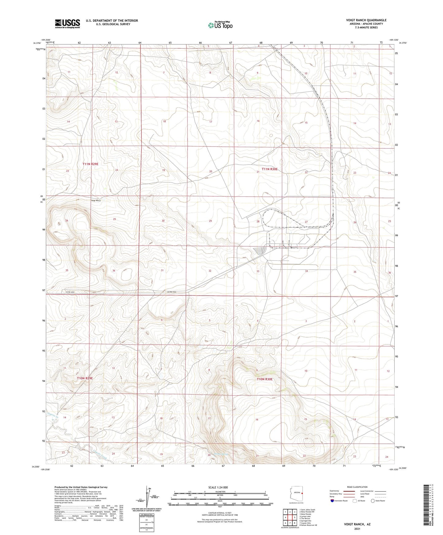 Voigt Ranch Arizona US Topo Map Image