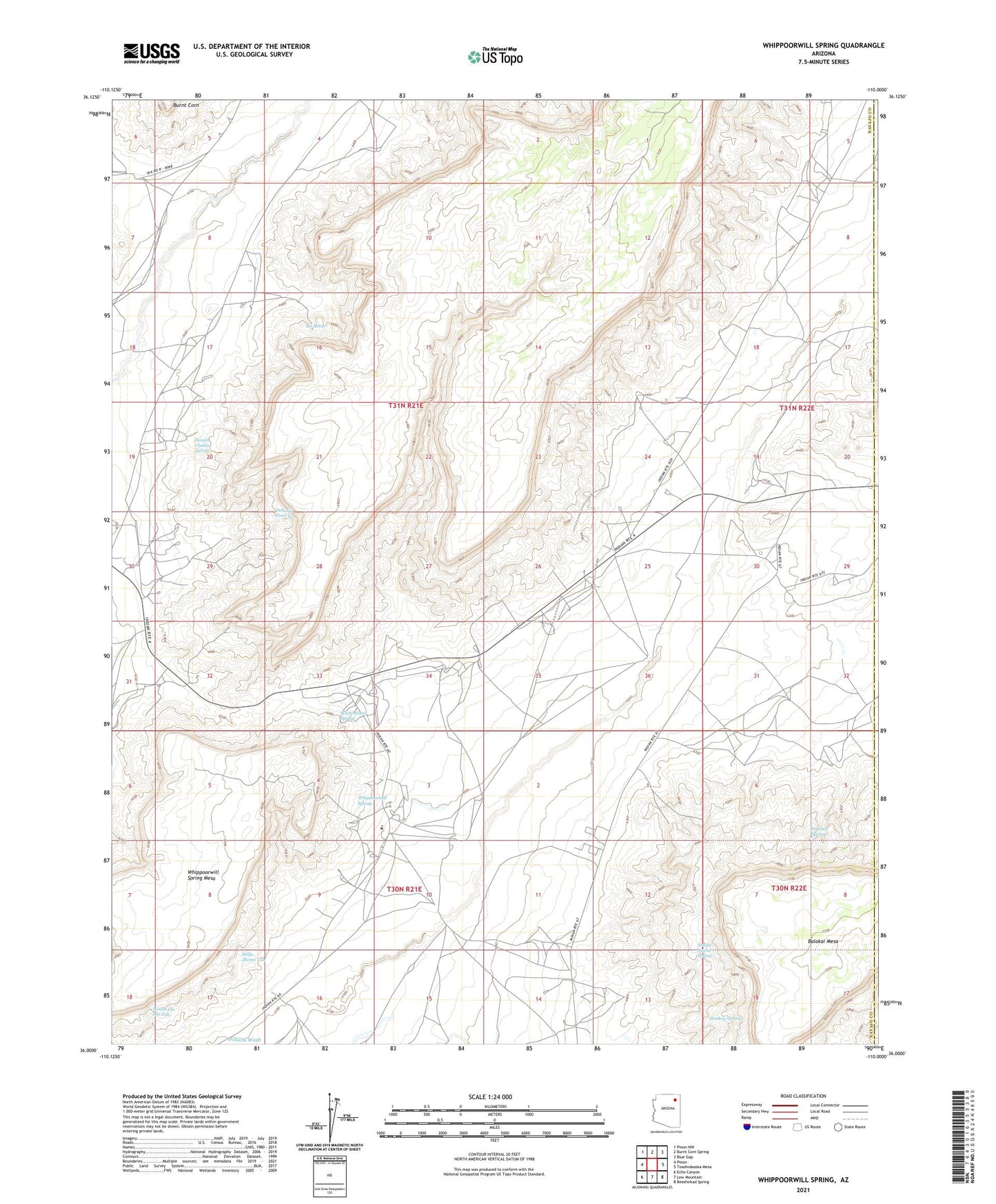 Whippoorwill Spring Arizona US Topo Map Image