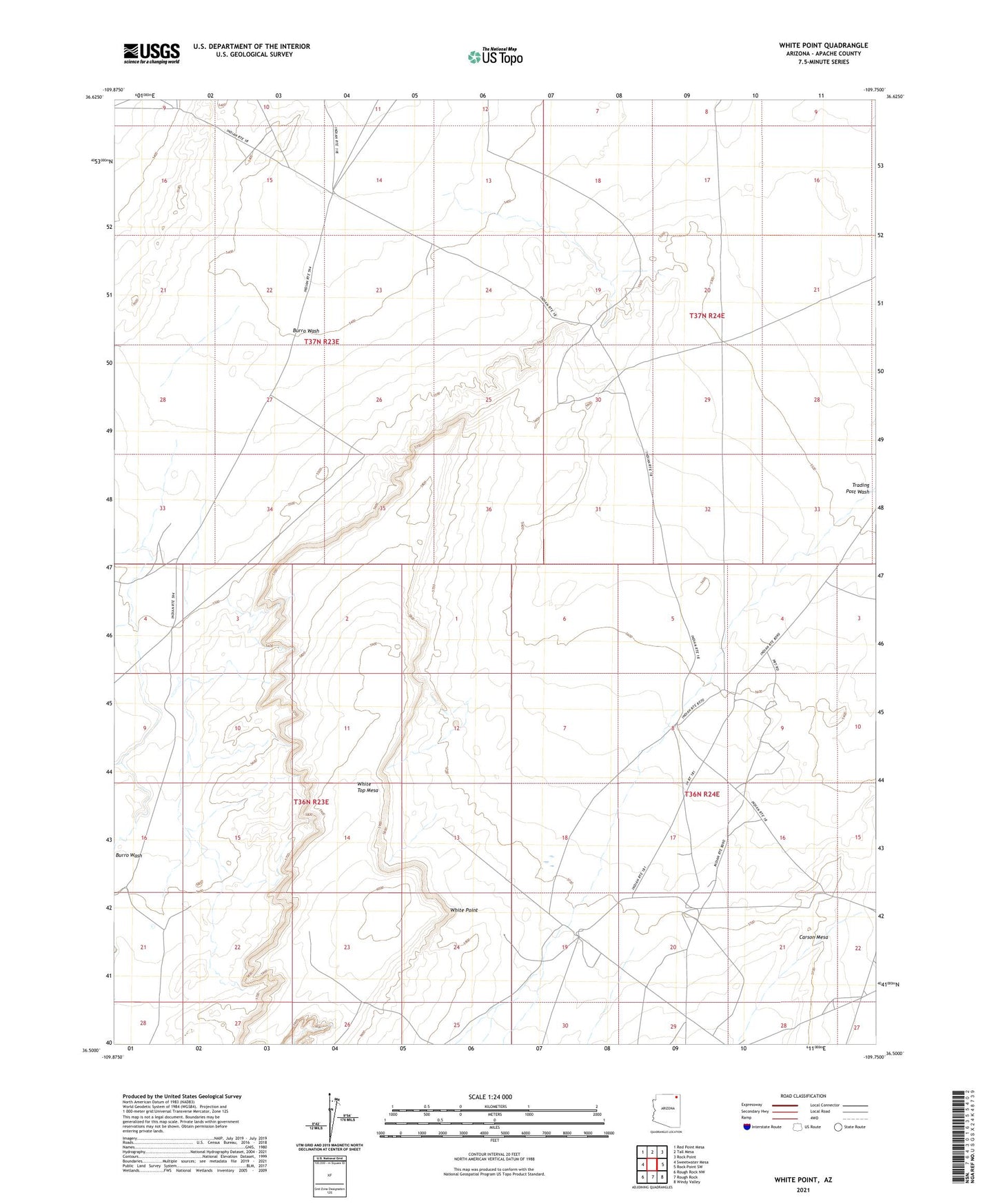 White Point Arizona US Topo Map Image