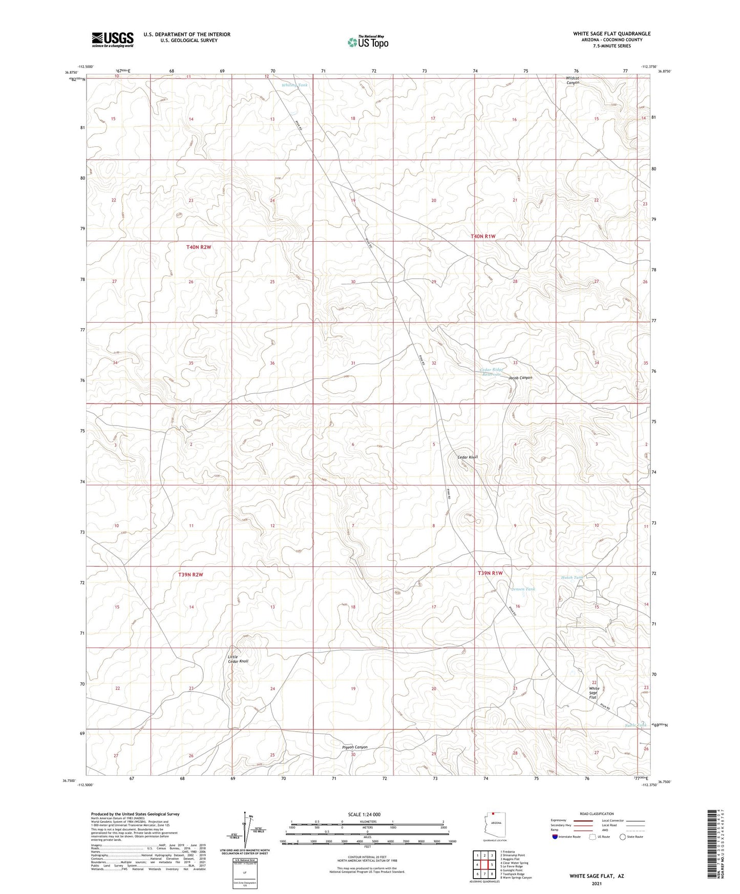 White Sage Flat Arizona US Topo Map Image
