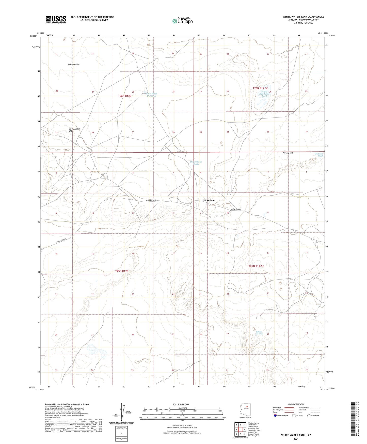 White Water Tank Arizona US Topo Map Image