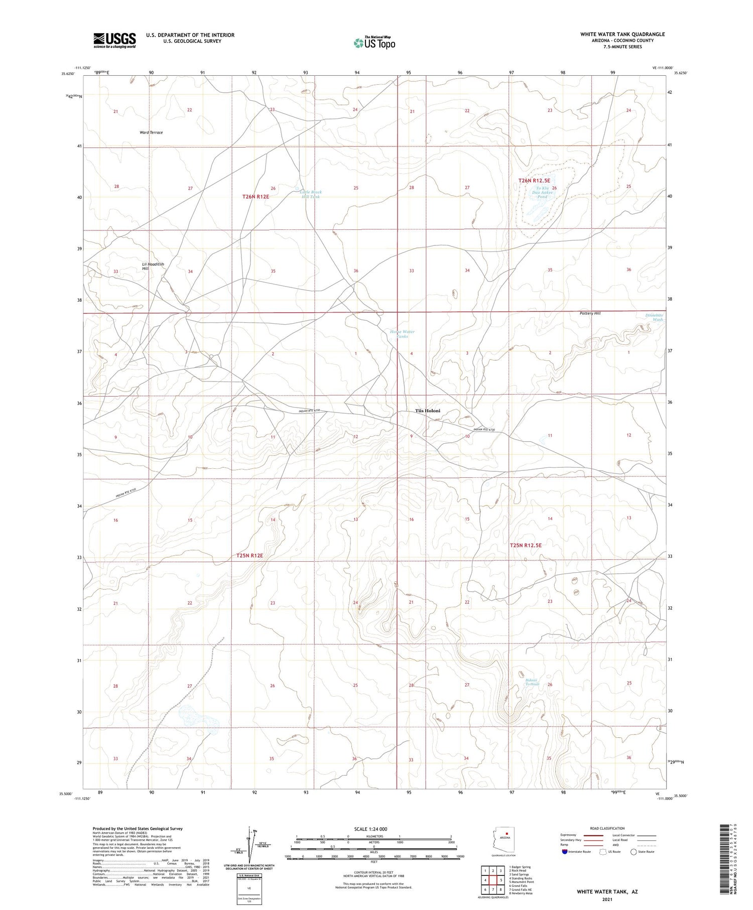 White Water Tank Arizona US Topo Map Image