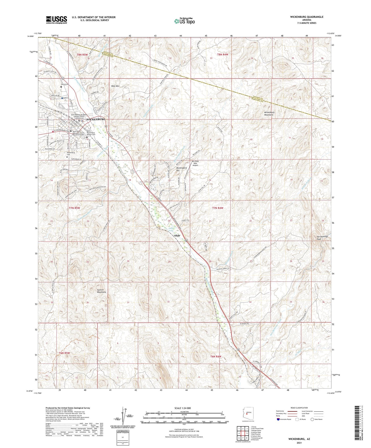 Wickenburg Arizona US Topo Map Image