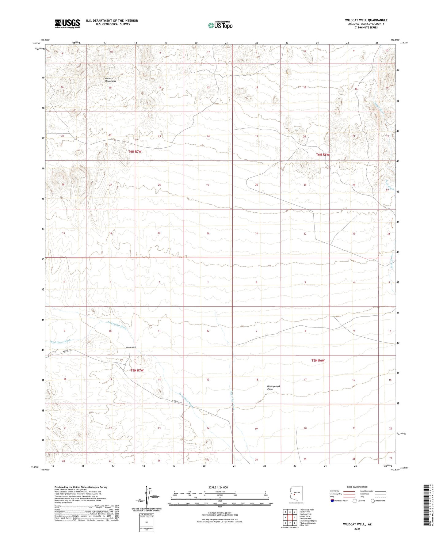 Wildcat Well Arizona US Topo Map Image